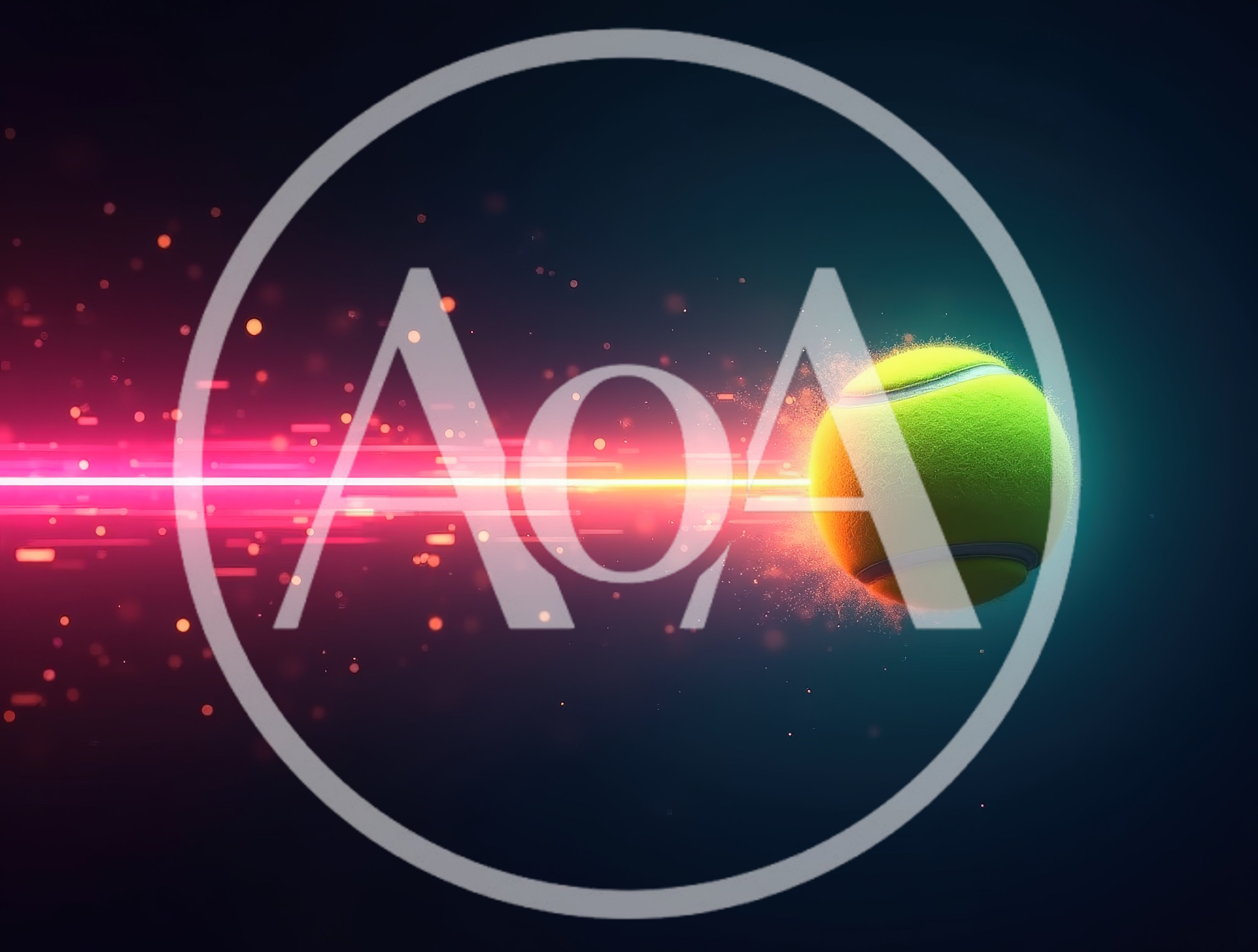Neon Tennis Ball Moving With High Speed Light Trail
