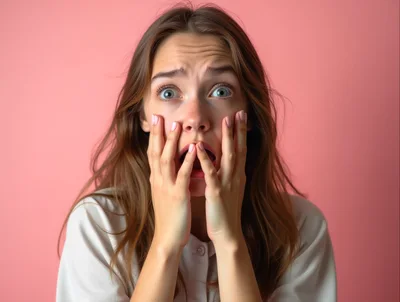 Young Woman Expressing Shock And Surprise