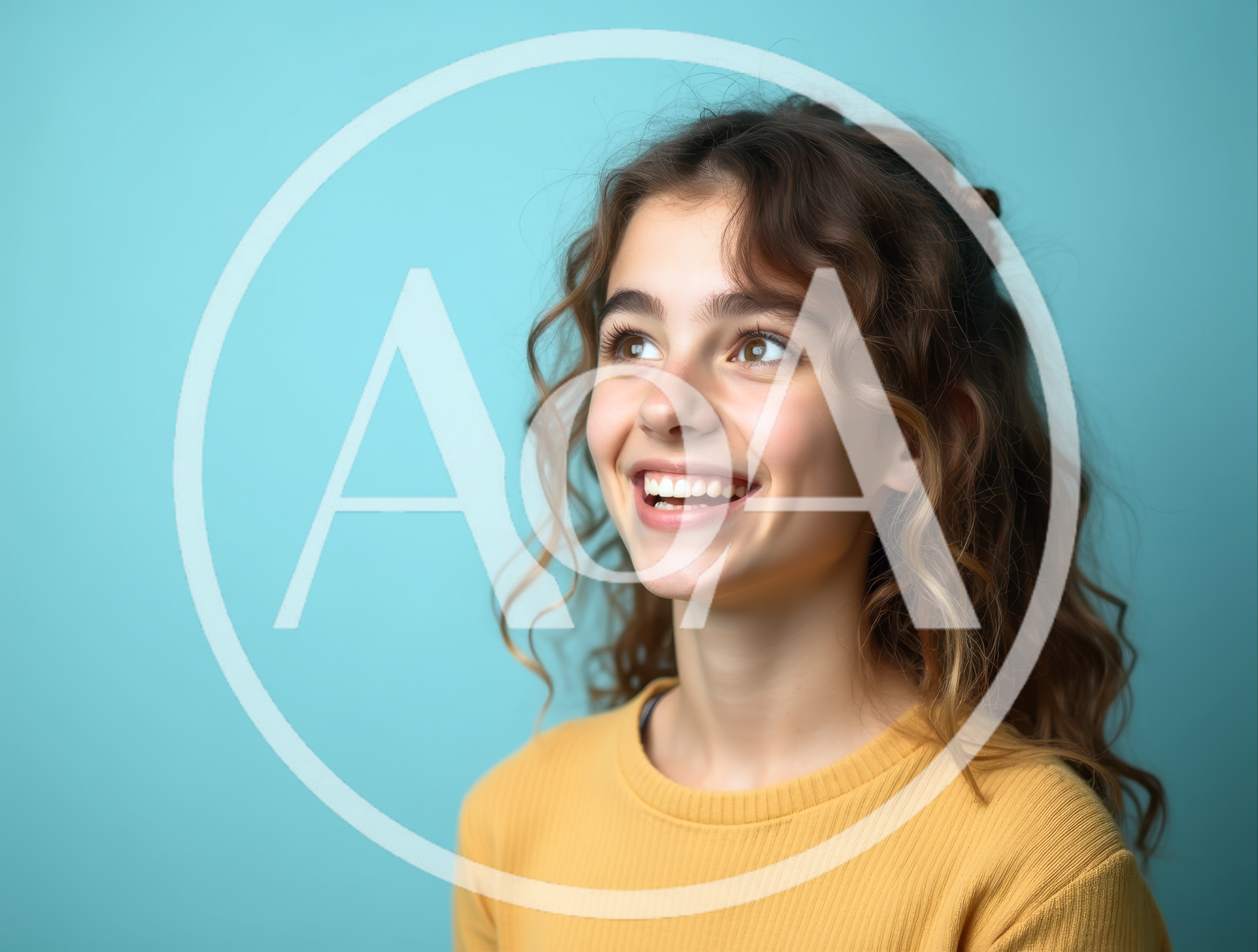 Portrait Of A Smiling Young Girl Looking Upwards