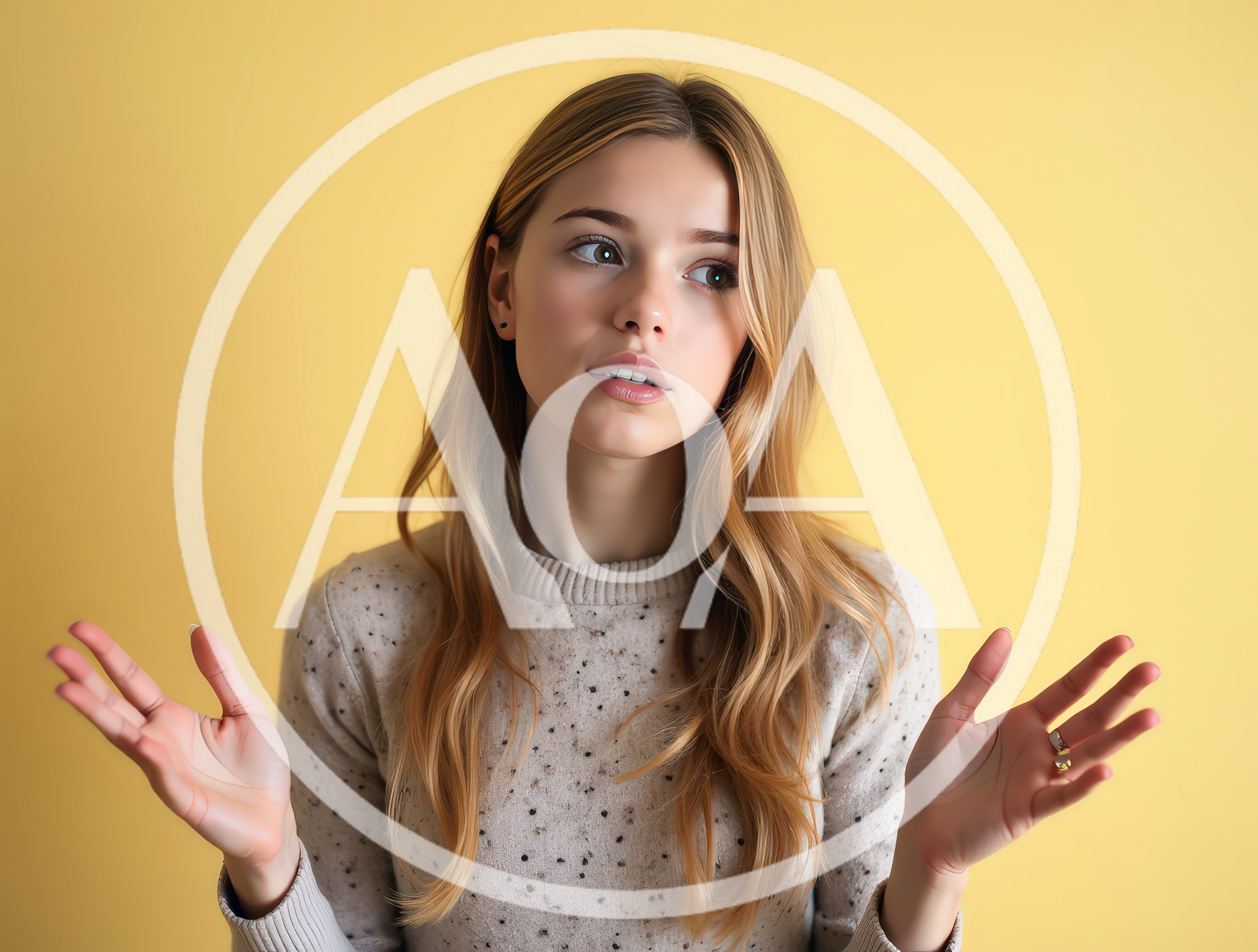 Young Woman Expressing Confusion With Shrugging Gesture