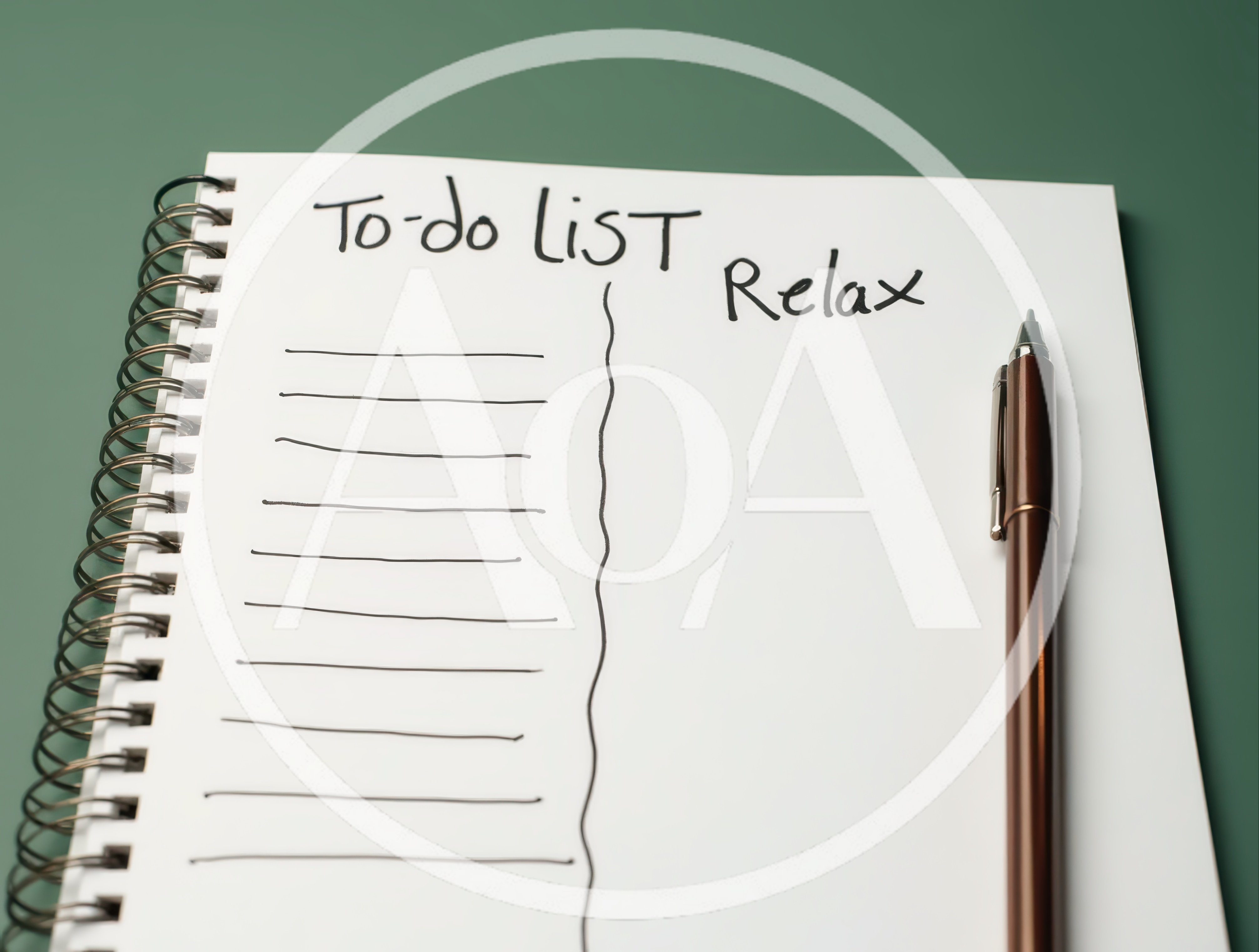 To Do List Notebook With Pen On Green Background