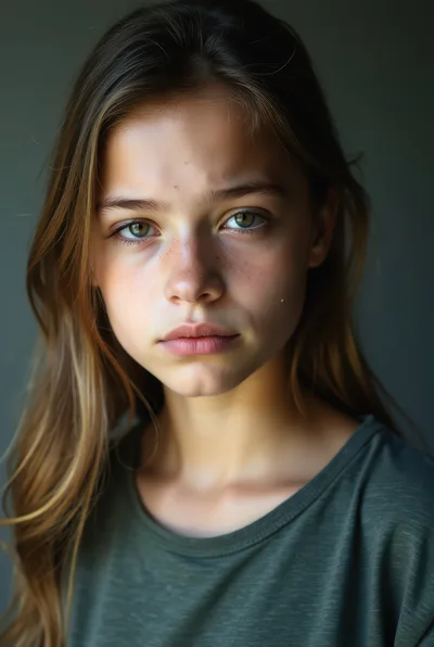 Portrait Of A Young Girl With Natural Features