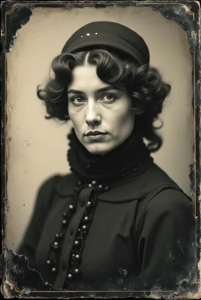 Vintage Portrait Of A Woman In Victorian Attire
