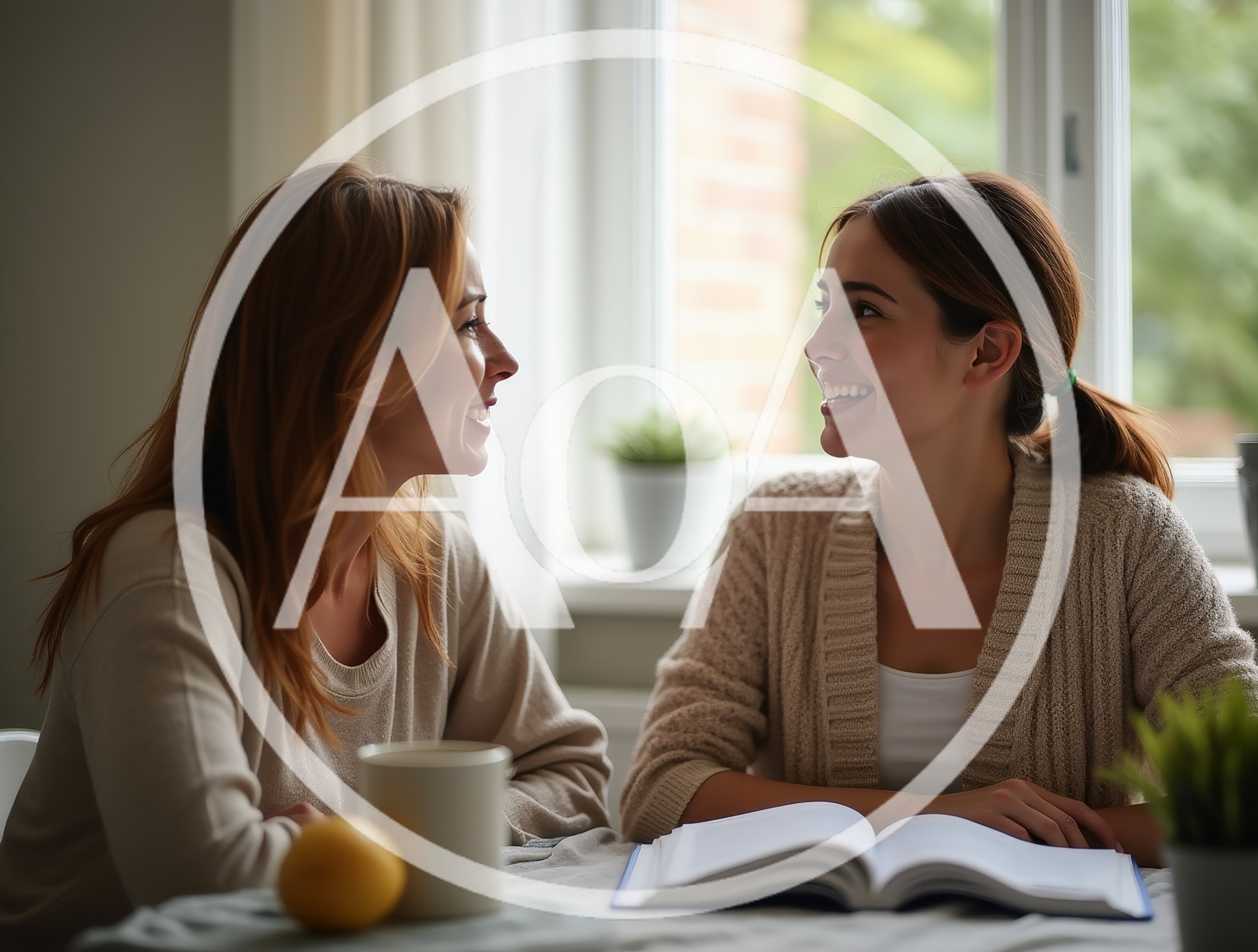 Two Women Having A Friendly Conversation At Home