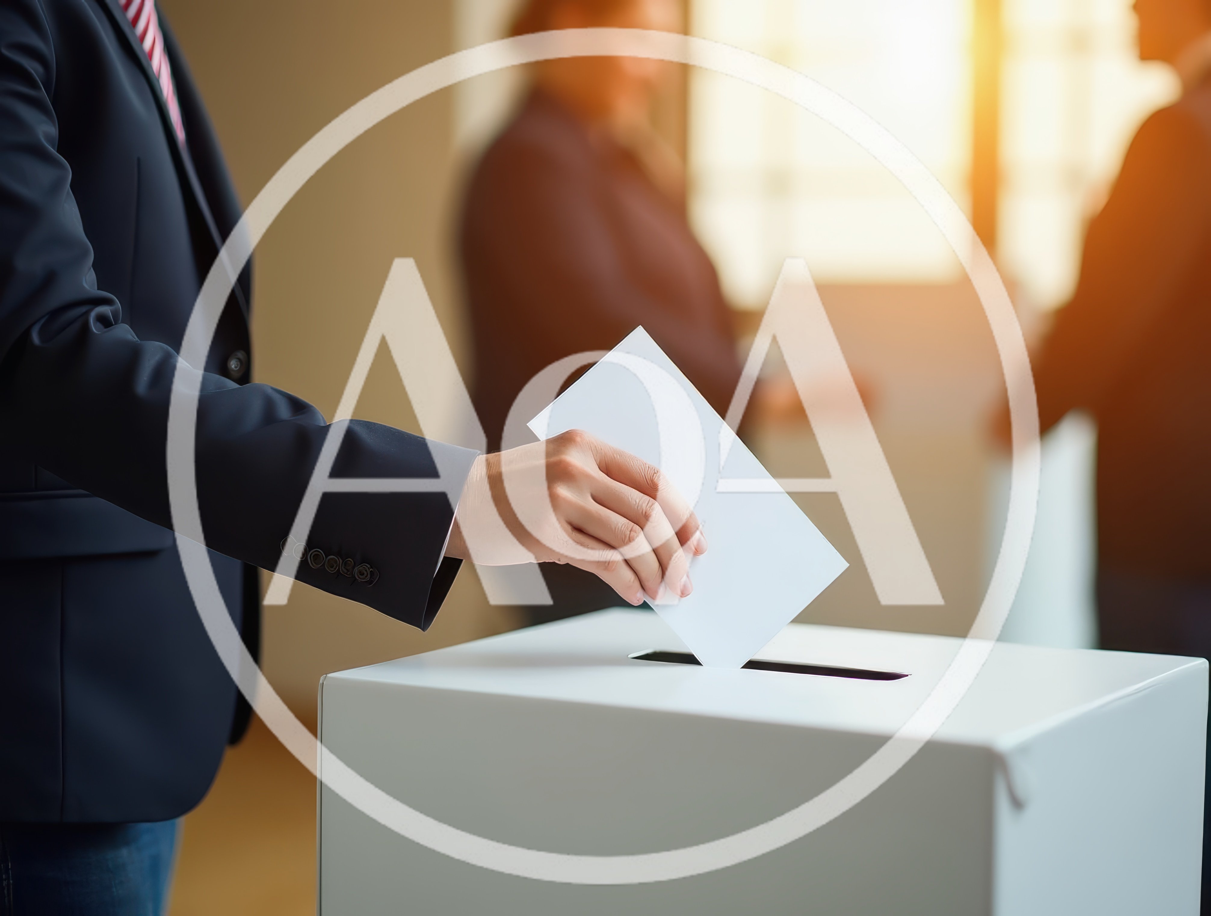 Person Casting A Vote In A Ballot Box