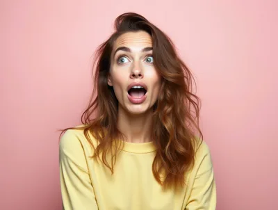Surprised Young Woman With Open Mouth