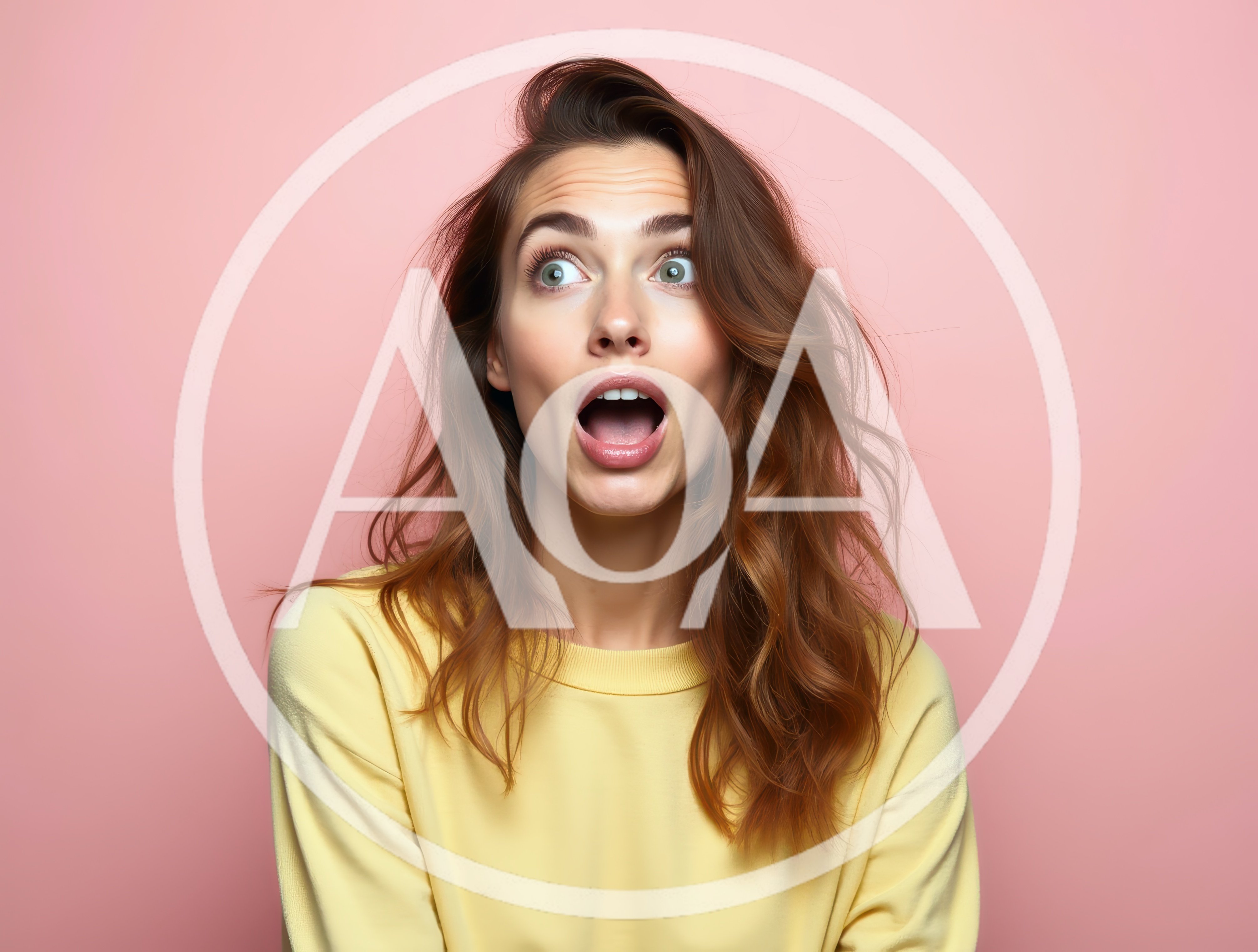Surprised Young Woman With Open Mouth