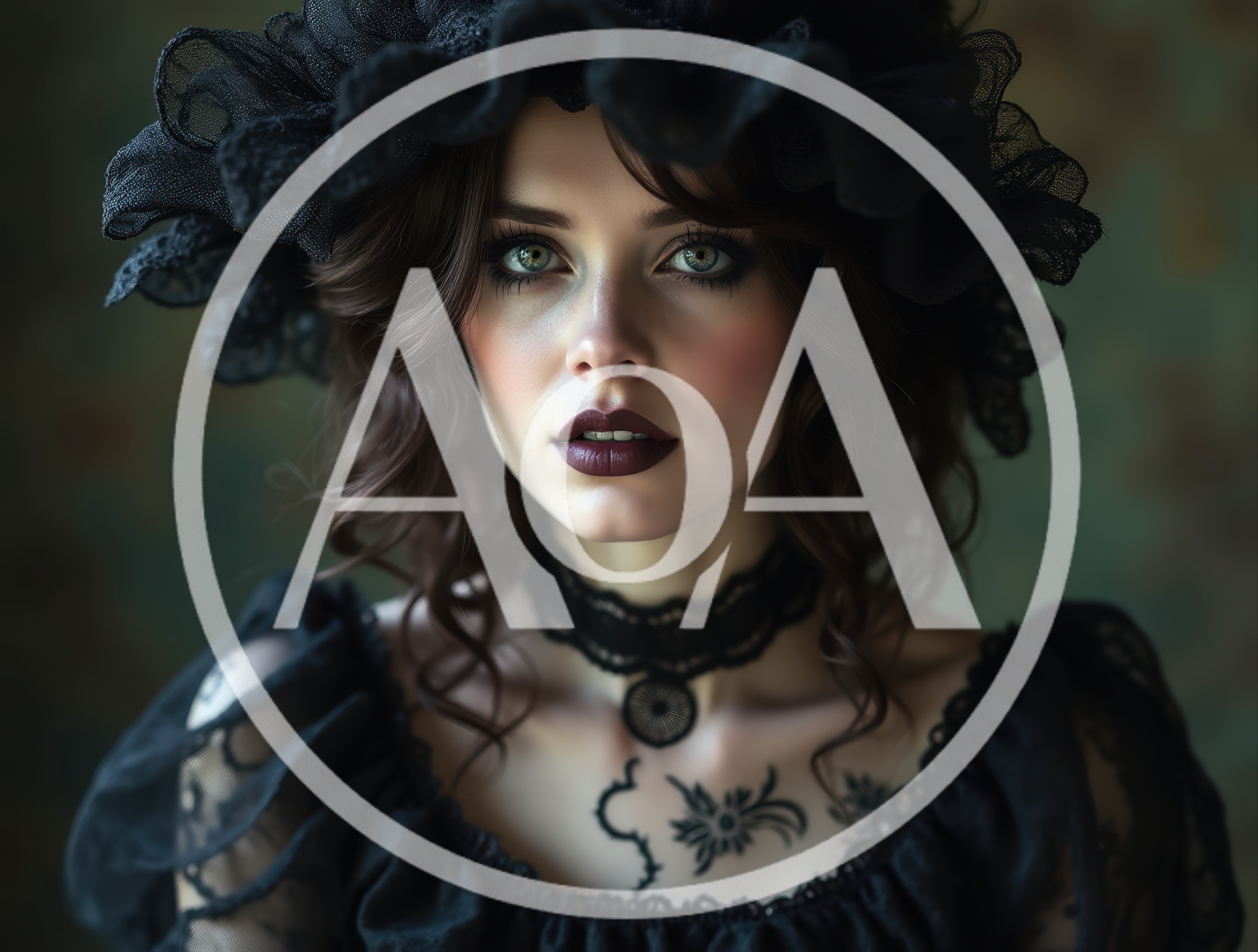 Portrait Of A Gothic Woman In Lace Hat