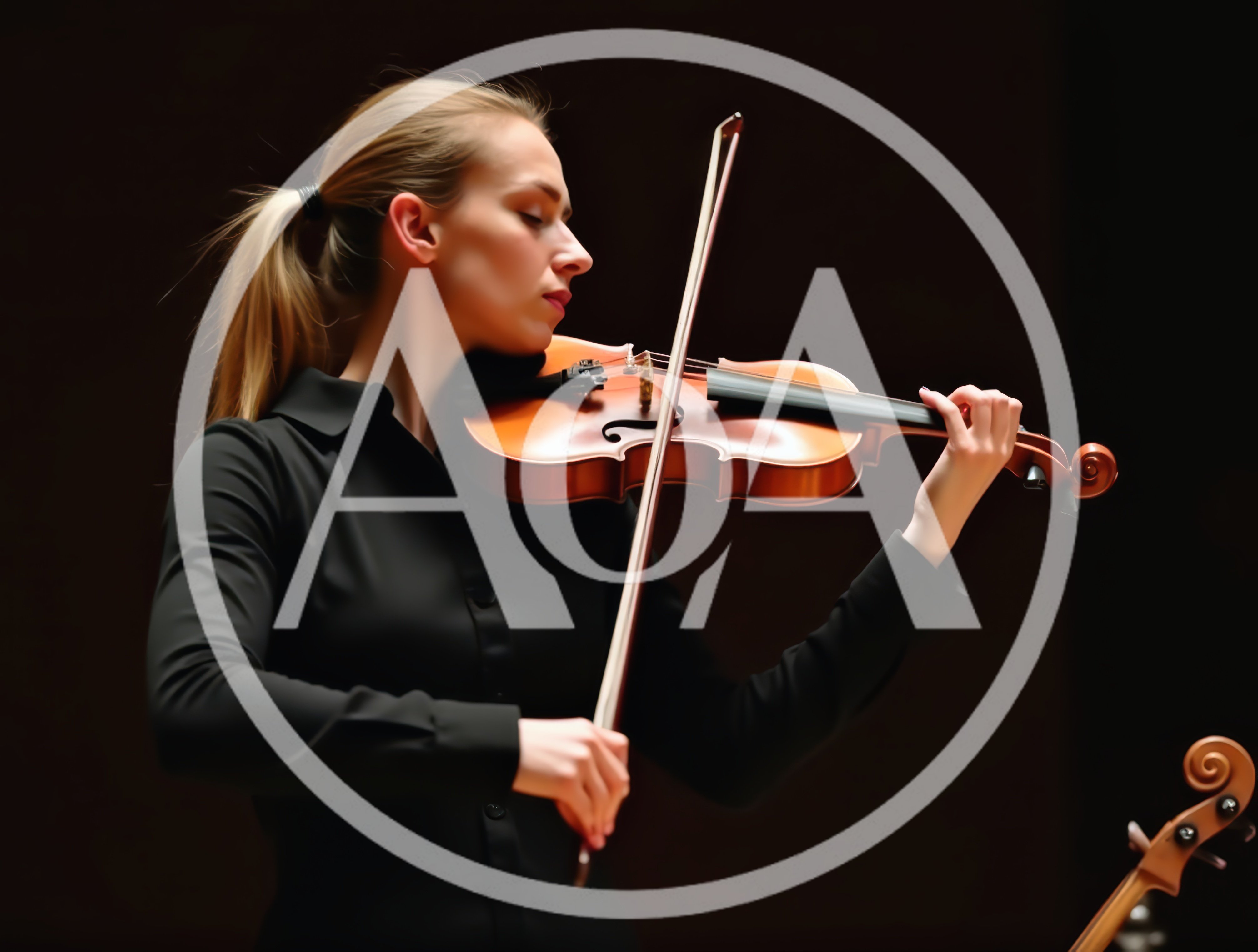 Female Violinist Performing Classical Music On Stage