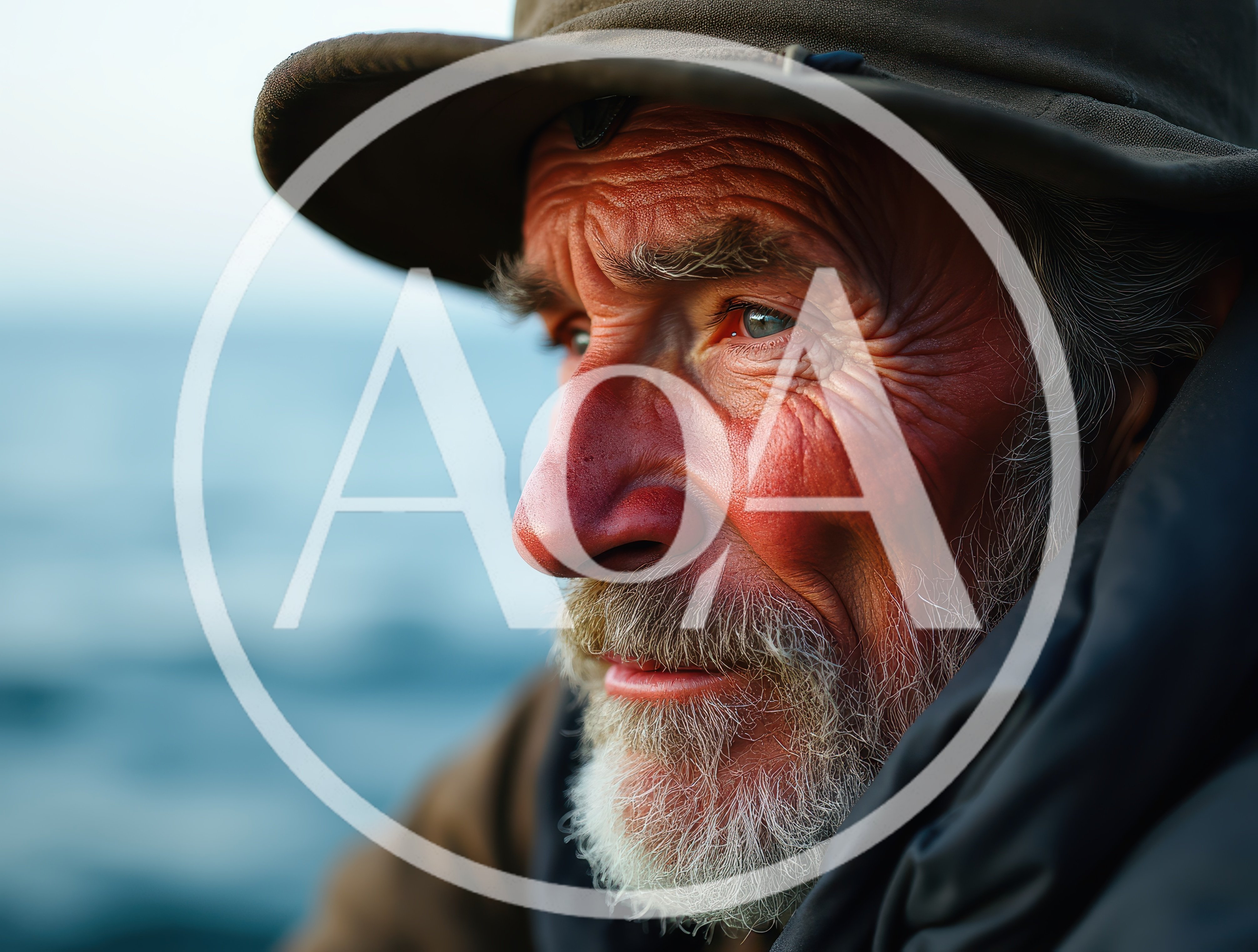 Portrait Of An Elderly Fisherman Wearing A Hat