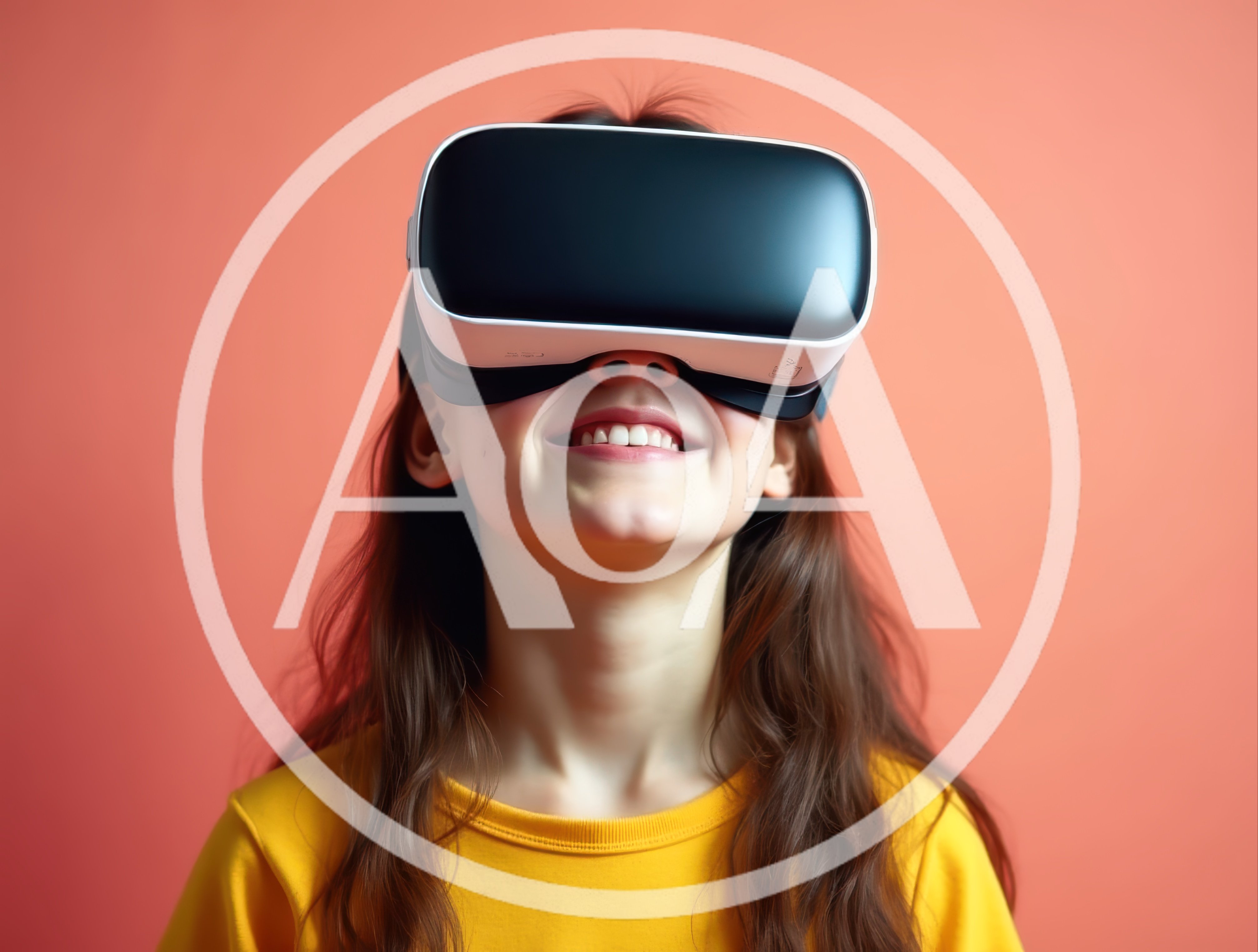 Young Girl Wearing Virtual Reality Headset