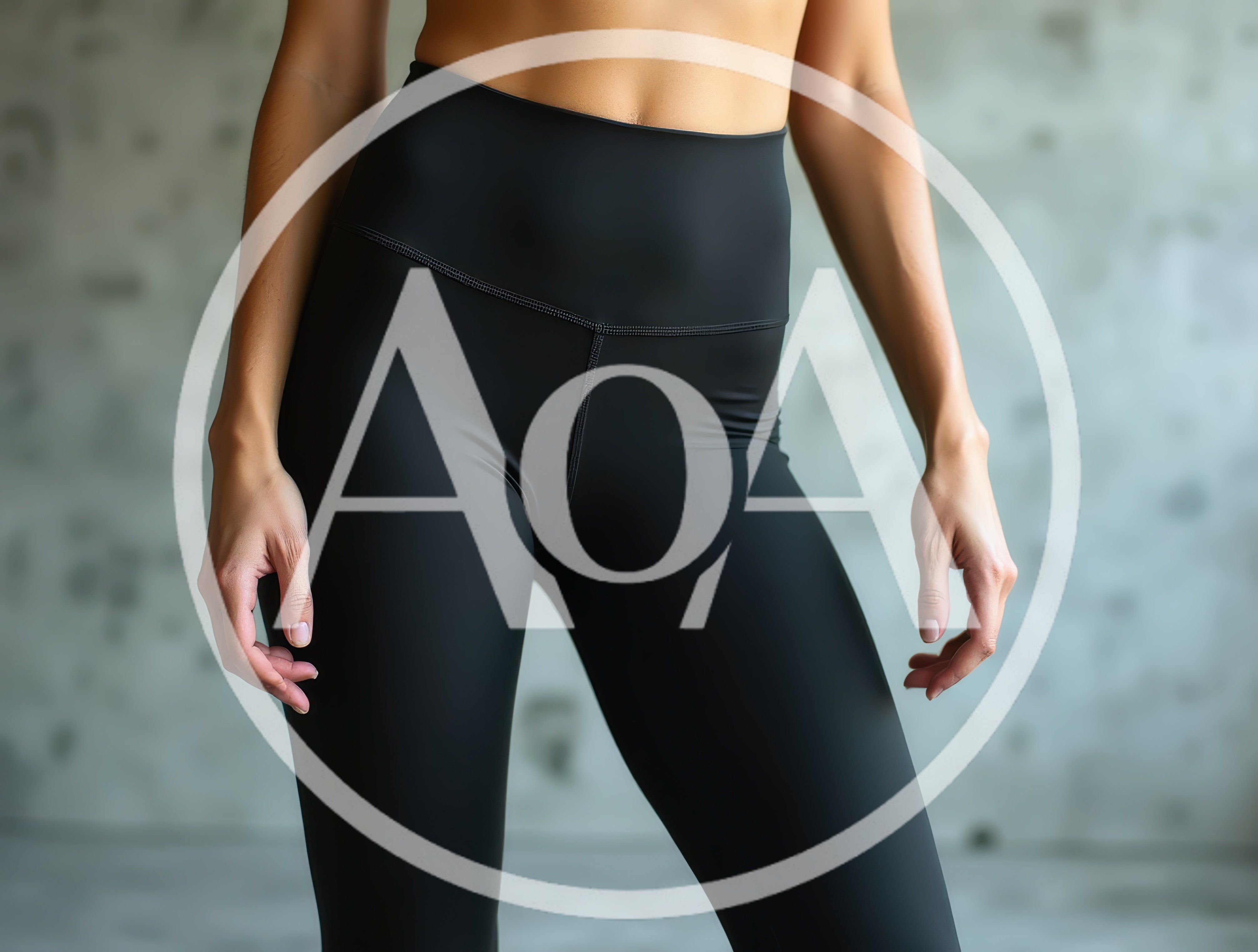 Fit Woman Wearing Black High Waisted Leggings
