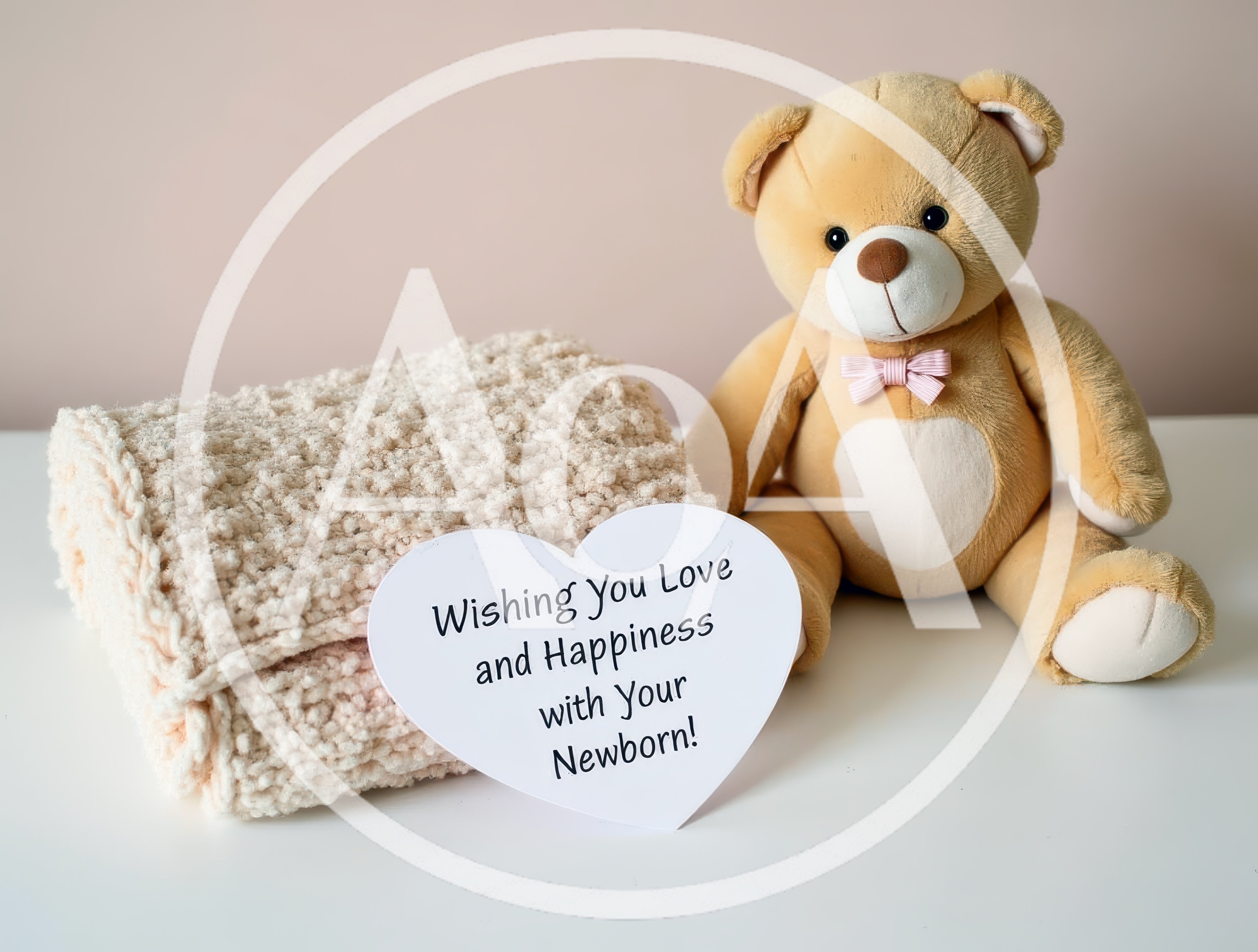 Newborn Baby Gift With Teddy Bear And Blanket