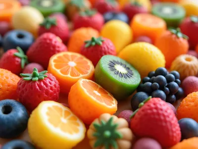 Assorted Miniature Fruit Shaped Candy and Marzipan Treats