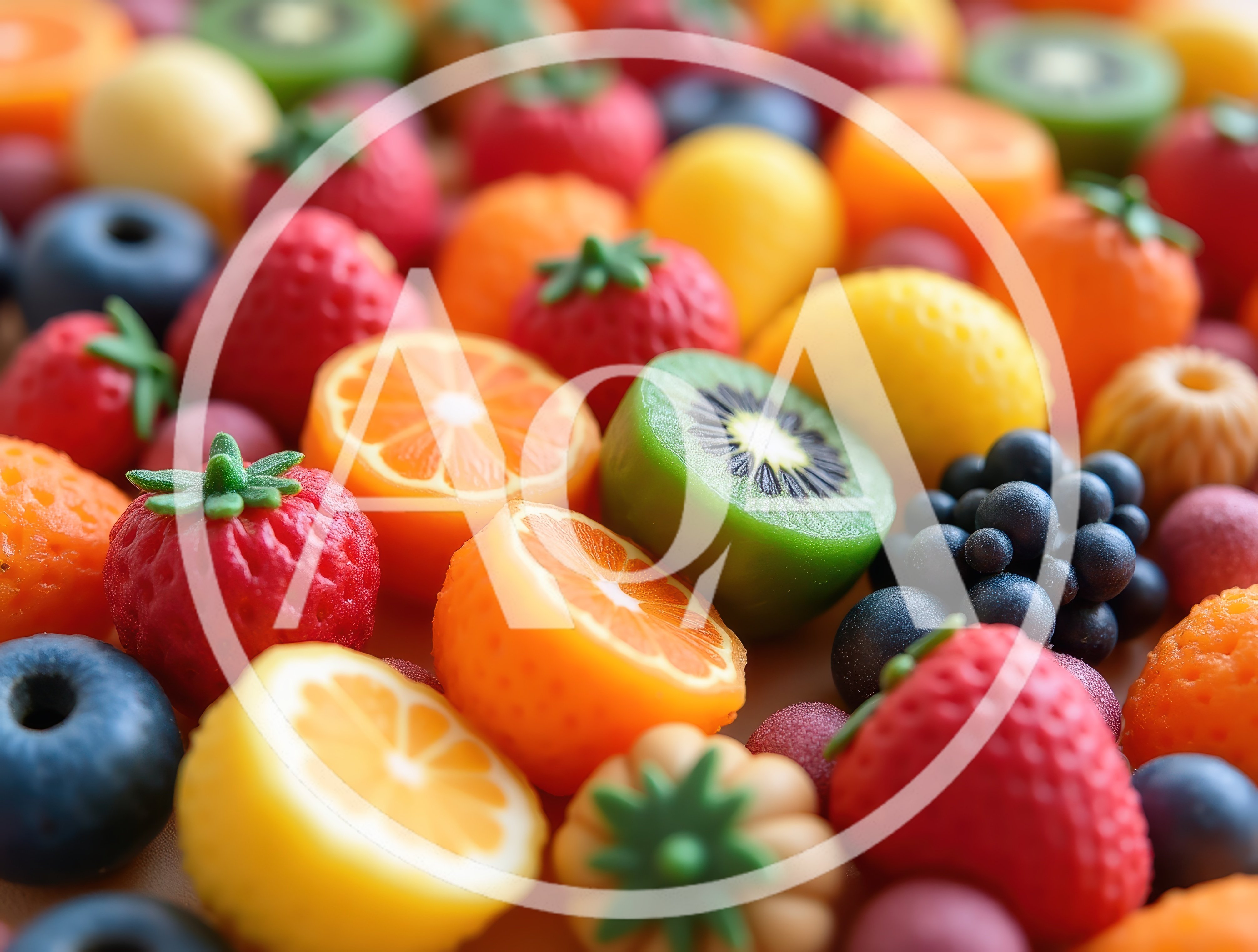 Assorted Miniature Fruit Shaped Candy and Marzipan Treats