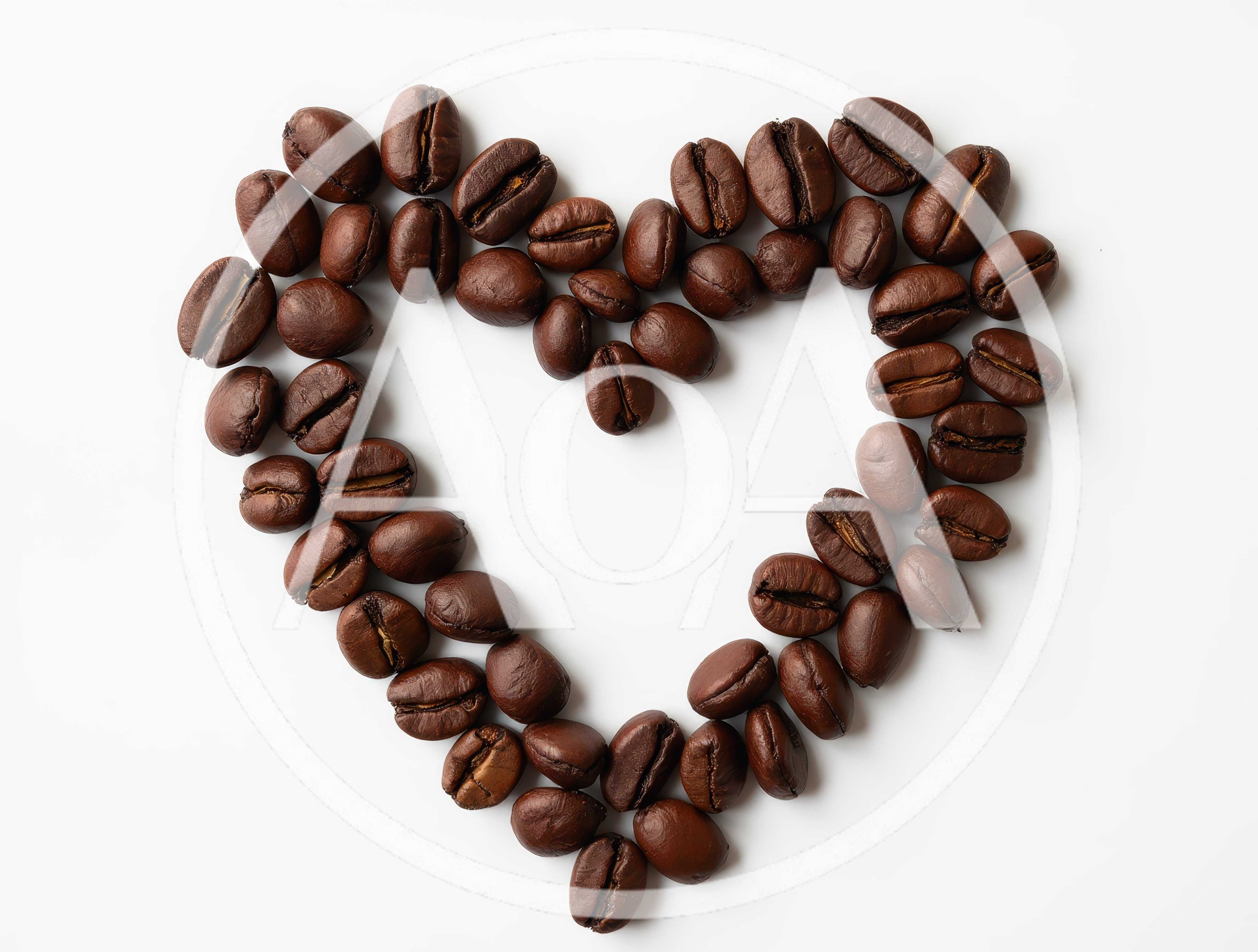 Heart Shape Made Of Roasted Coffee Beans