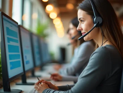 Customer Service Representative Working In A Modern Office