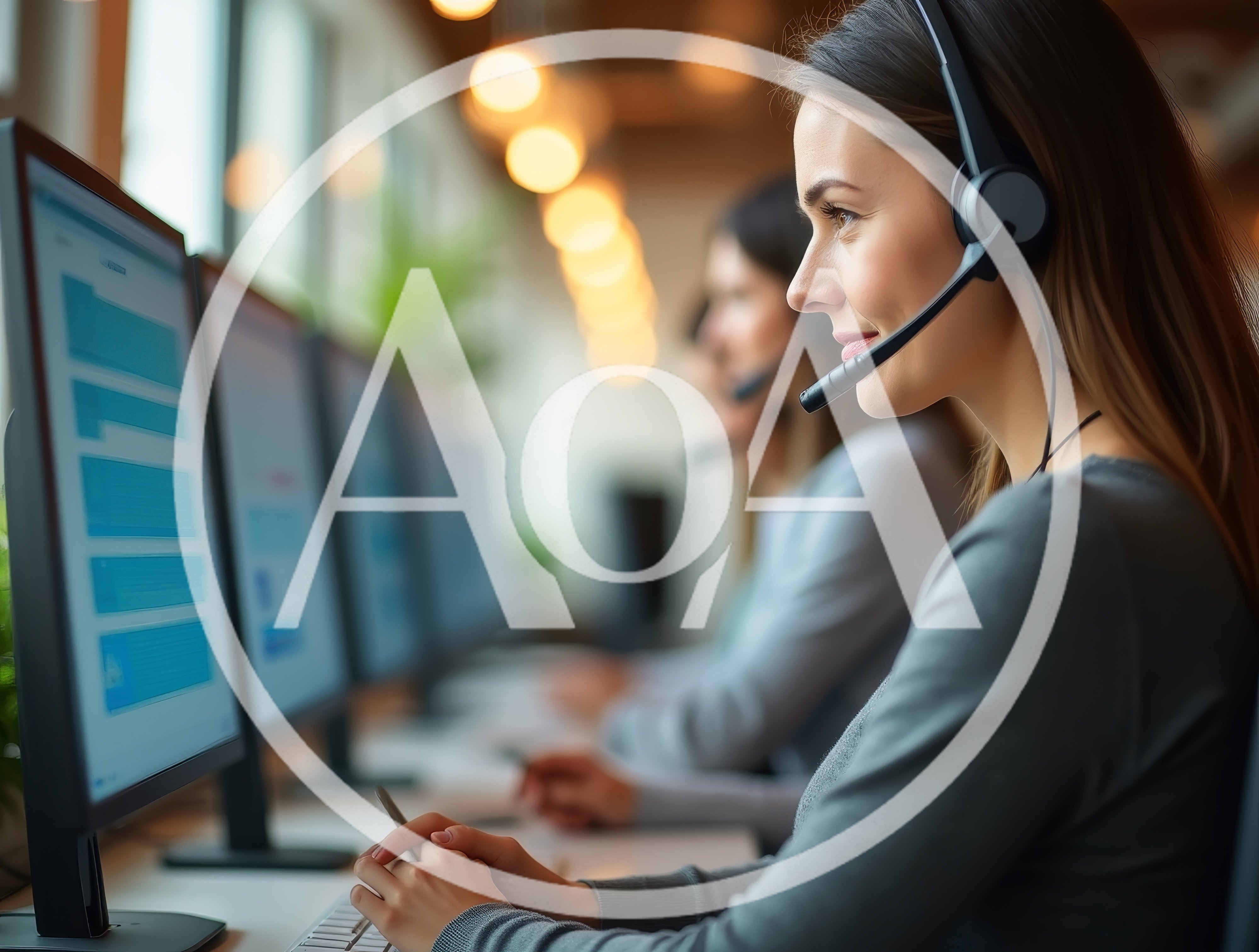 Customer Service Representative Working In A Modern Office