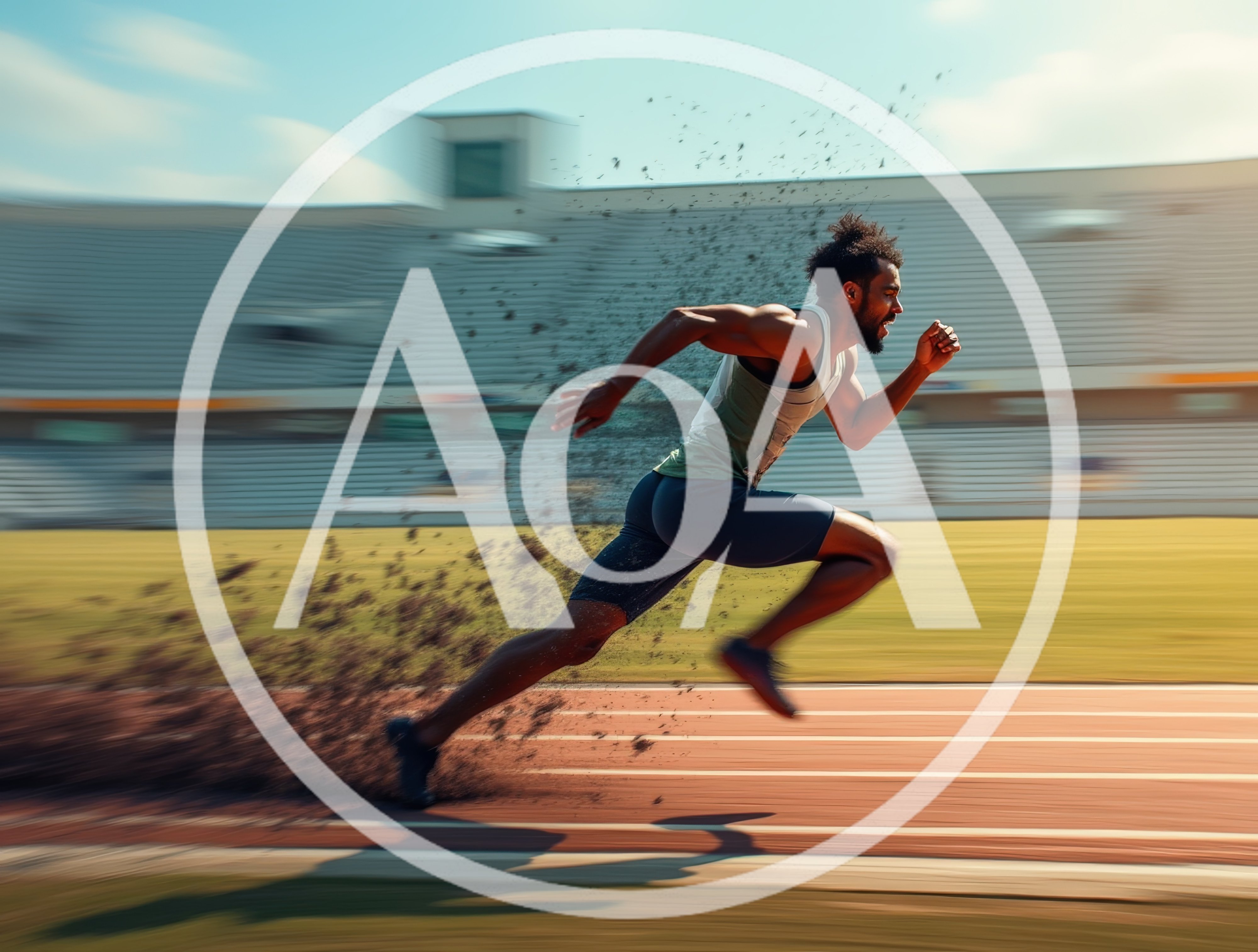 Professional Male Sprinter Running on Track