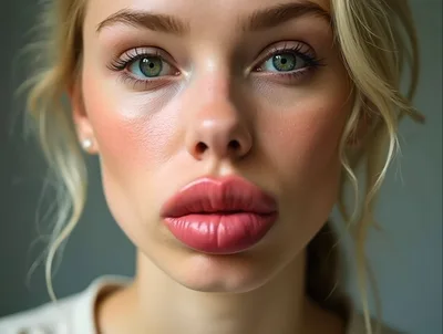 Close Up Portrait Of A Young Blonde Woman