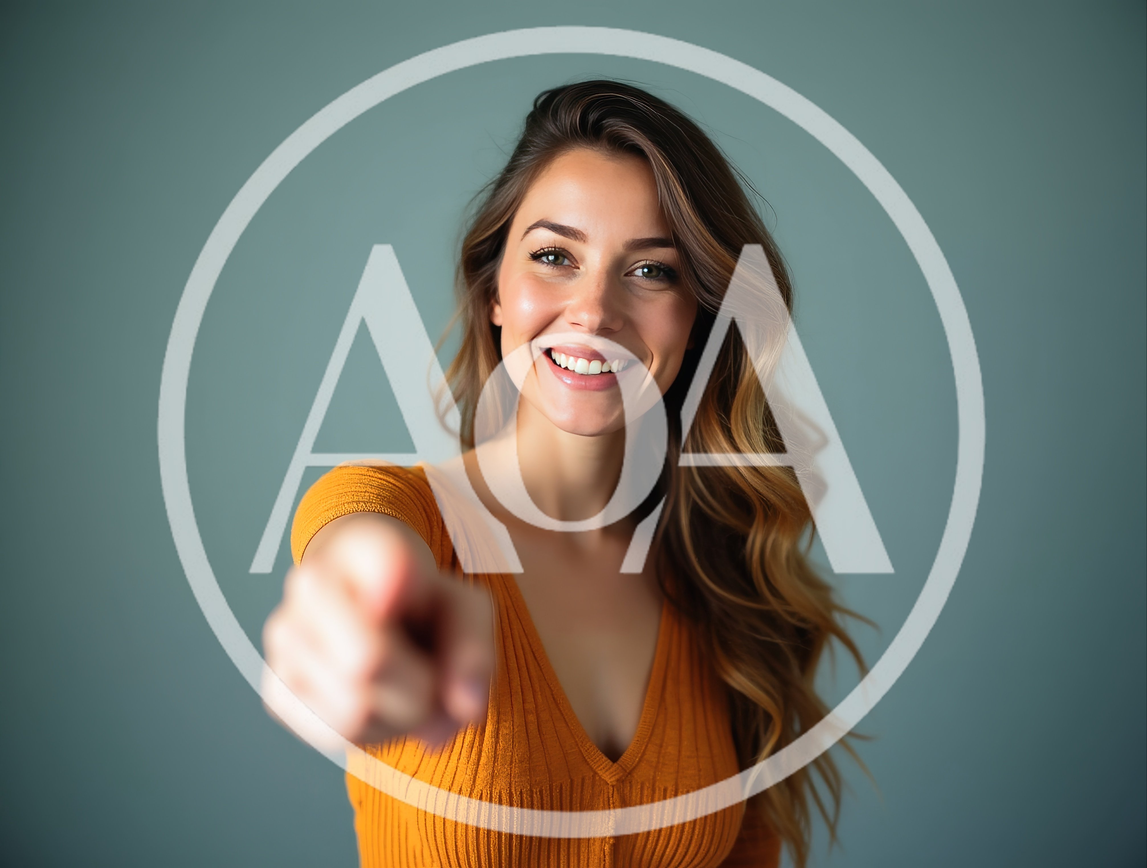 Smiling Woman Pointing Directly At The Camera