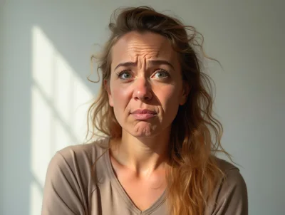 Portrait Of A Woman Expressing Confusion And Doubt
