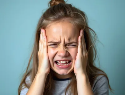 Young Girl Expressing Frustration and Stress