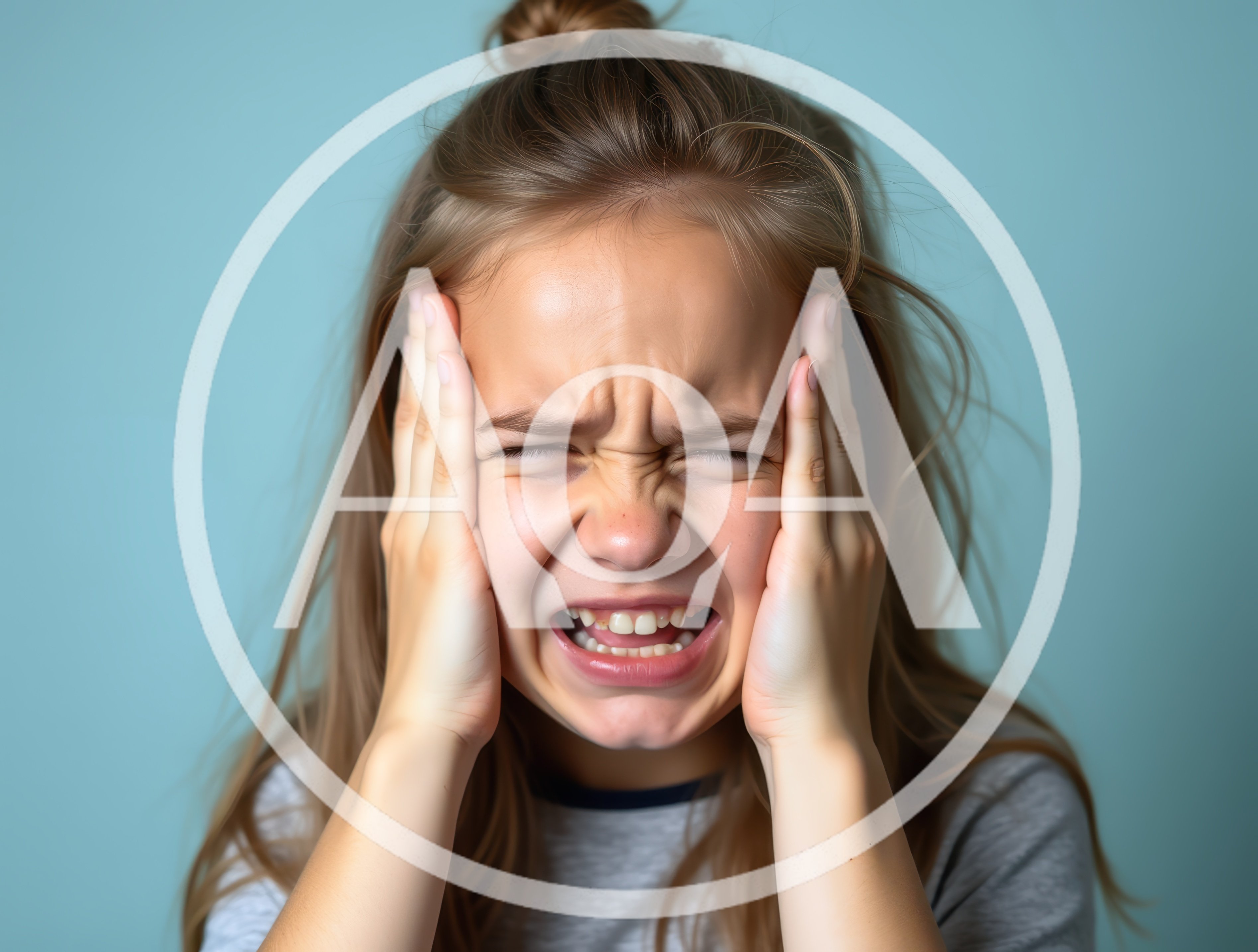 Young Girl Expressing Frustration and Stress