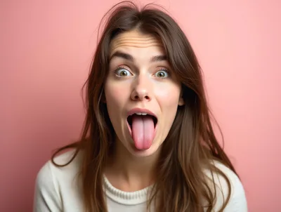 Young Woman Making A Silly Face With Tongue Out