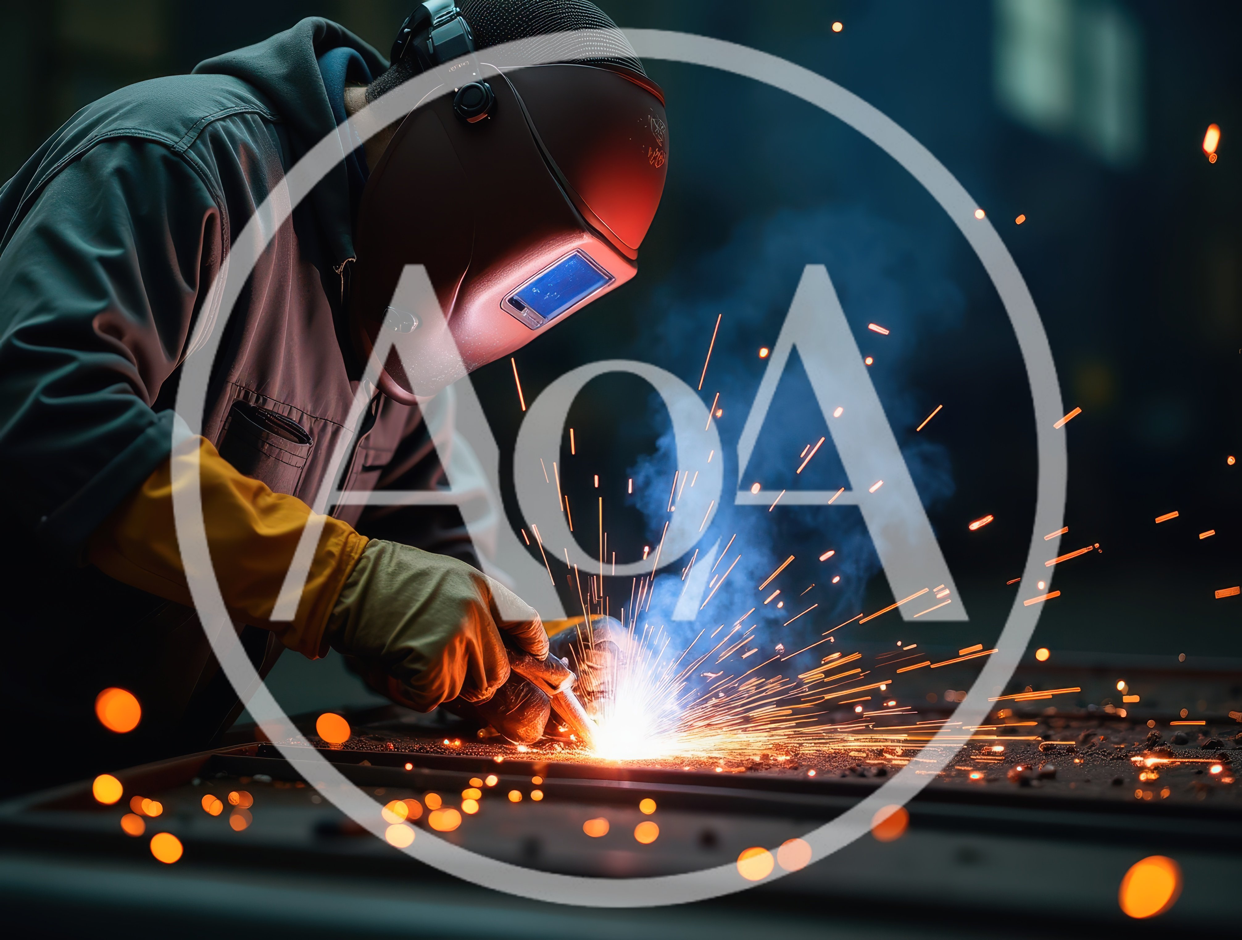 Industrial Welder Working On Metal In Workshop