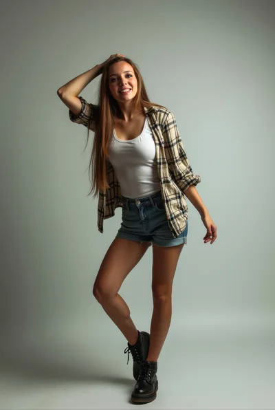 Young Woman Posing in Casual Summer Outfit