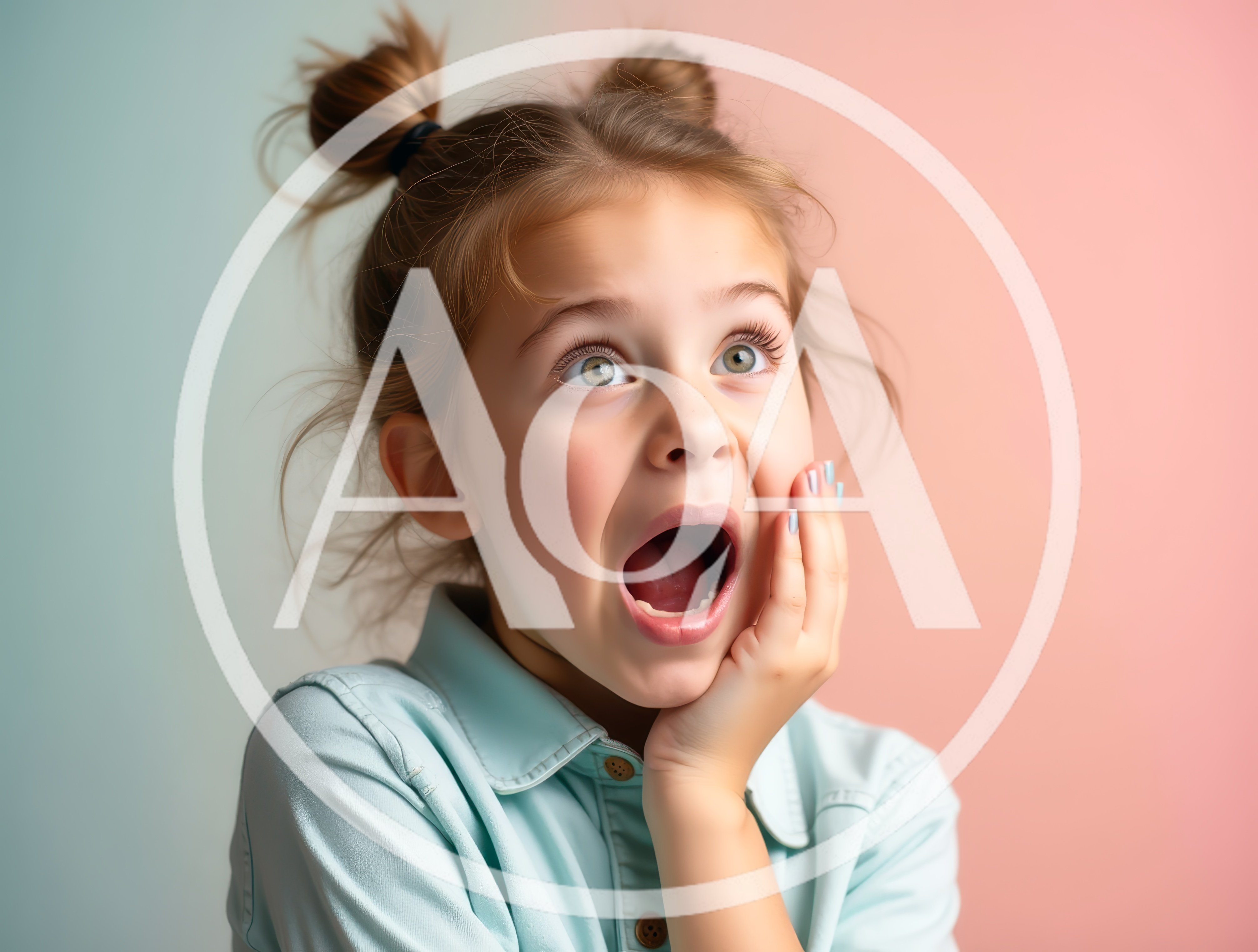 Surprised Young Girl With Mouth Open