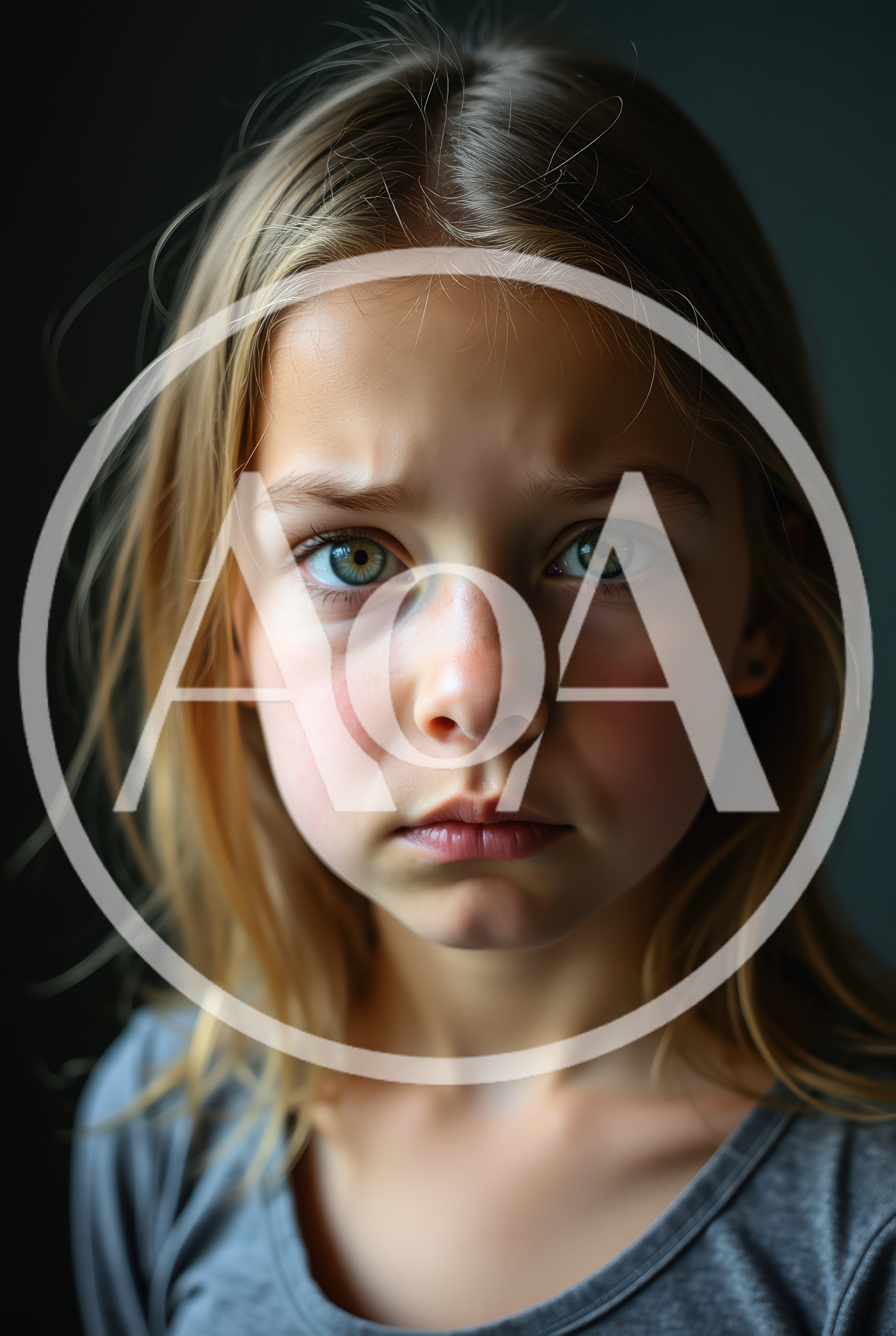 Portrait Of A Young Girl With Serious Expression
