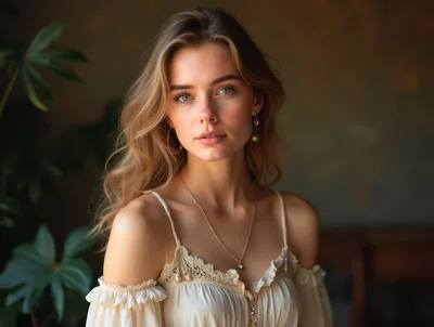 Portrait Of A Young Woman With Blonde Hair