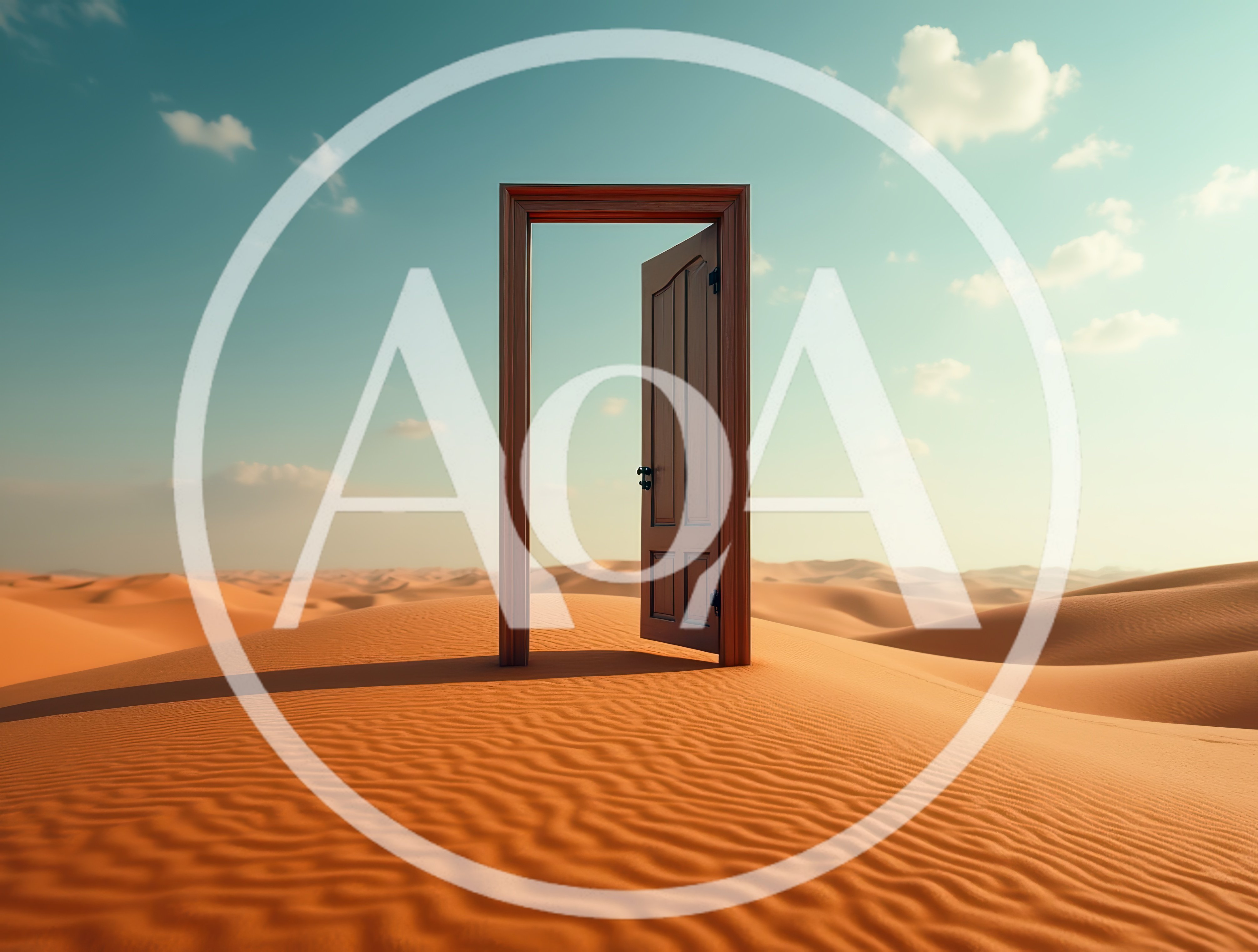 Standalone Wooden Door Standing Alone In Vast Desert