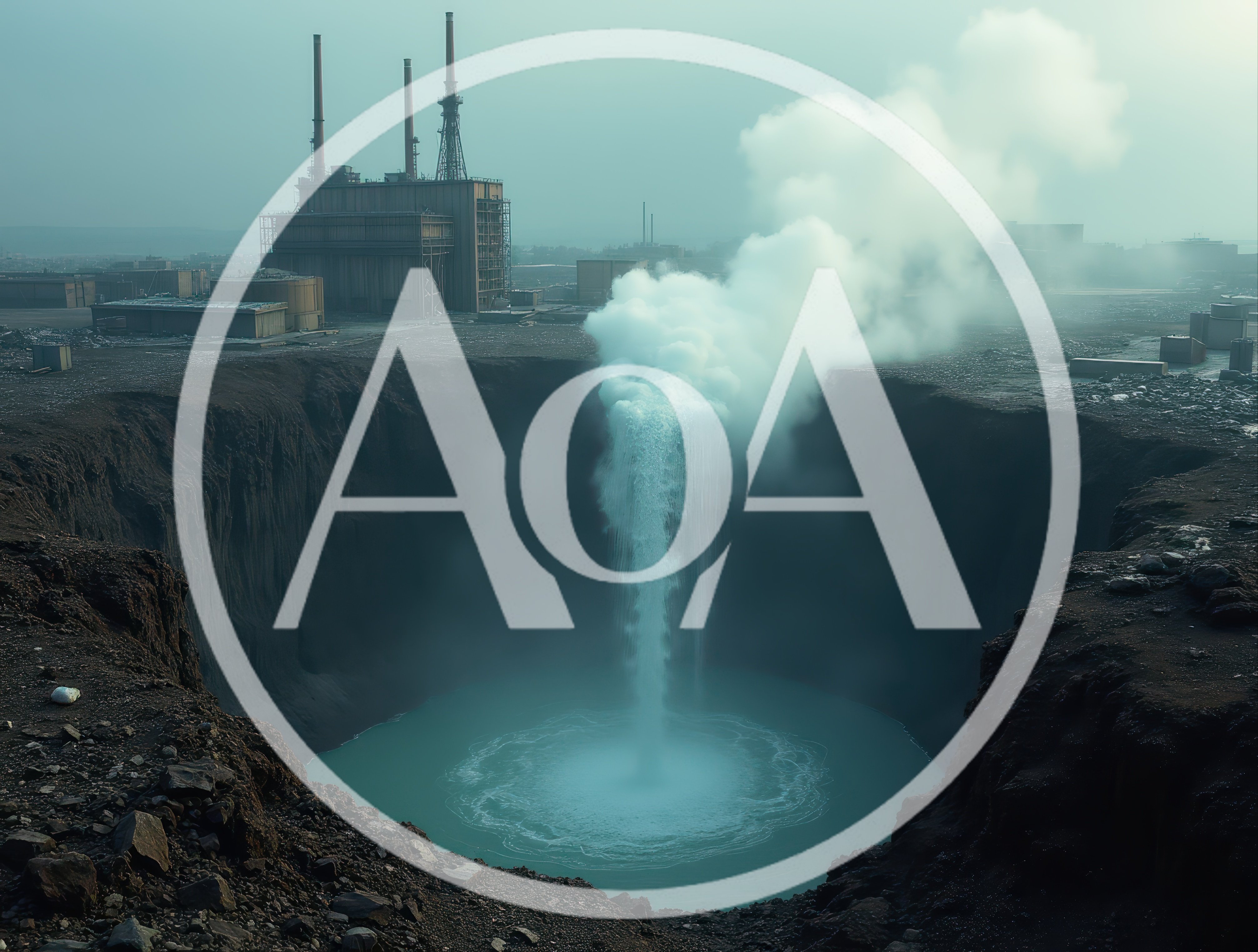 Industrial Waste Water Pouring Into A Deep Quarry