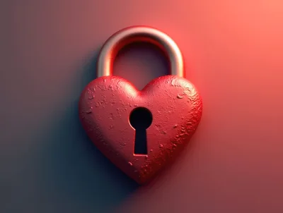 Heart Shaped Padlock With Keyhole