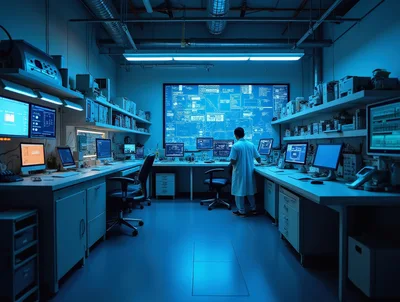 Scientist Working In A High Tech Laboratory