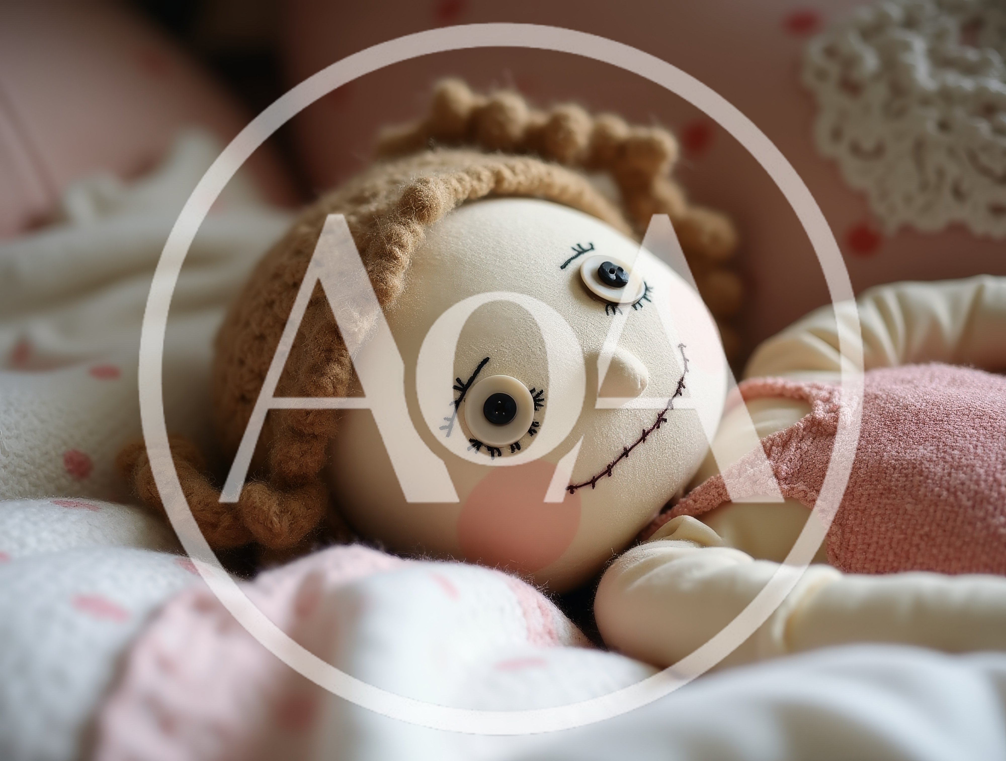 Handmade Rag Doll Resting On A Soft Blanket
