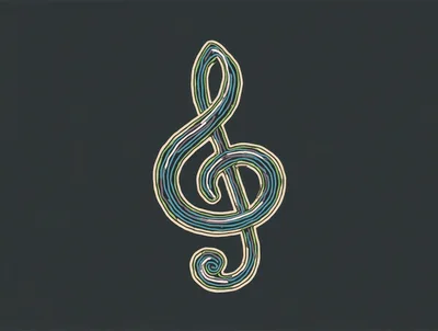 Stylized Treble Clef Musical Symbol Illustration