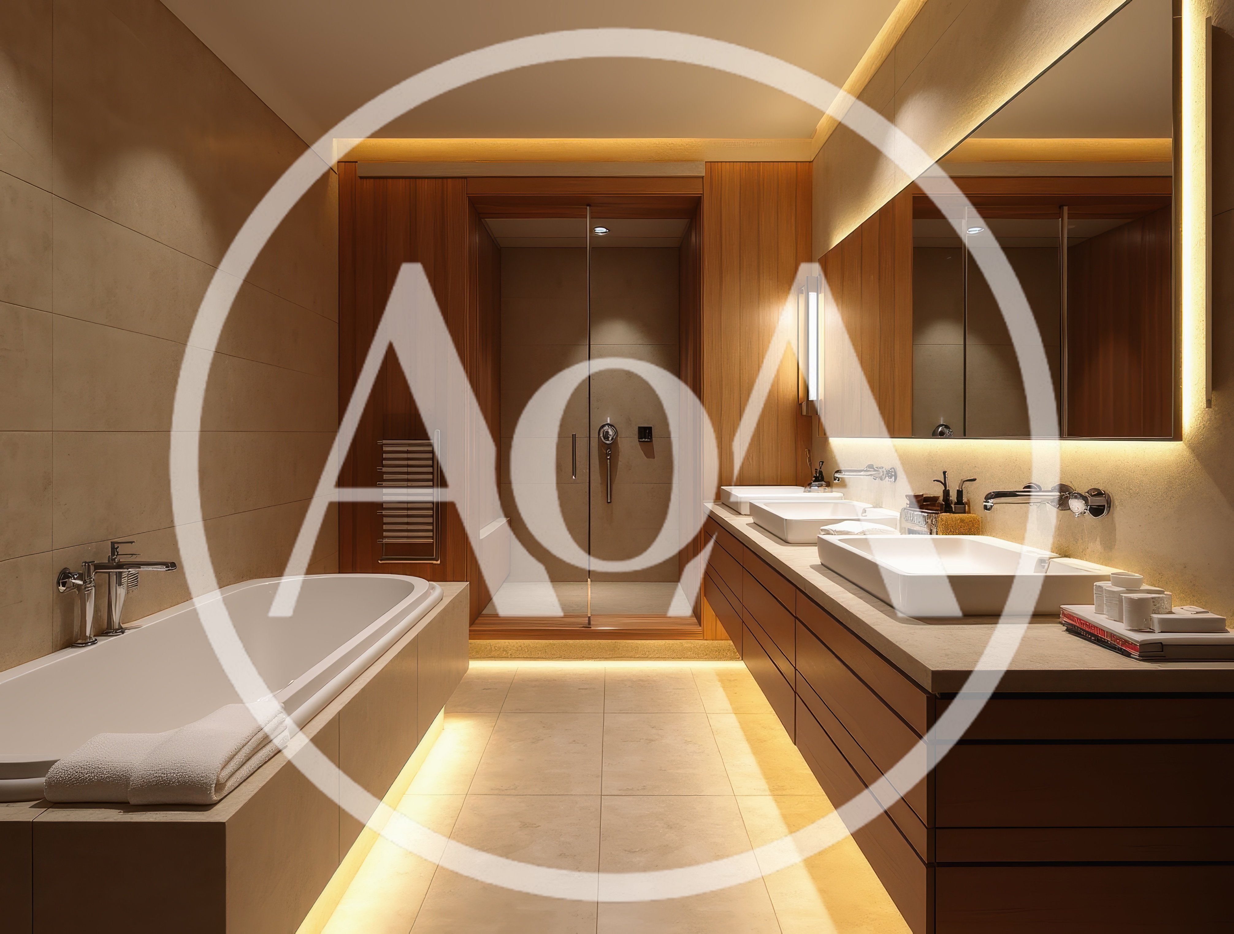 Modern Luxury Bathroom Interior With Double Vanity