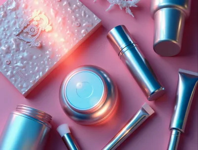 Luxury Skincare Products On Pink Background