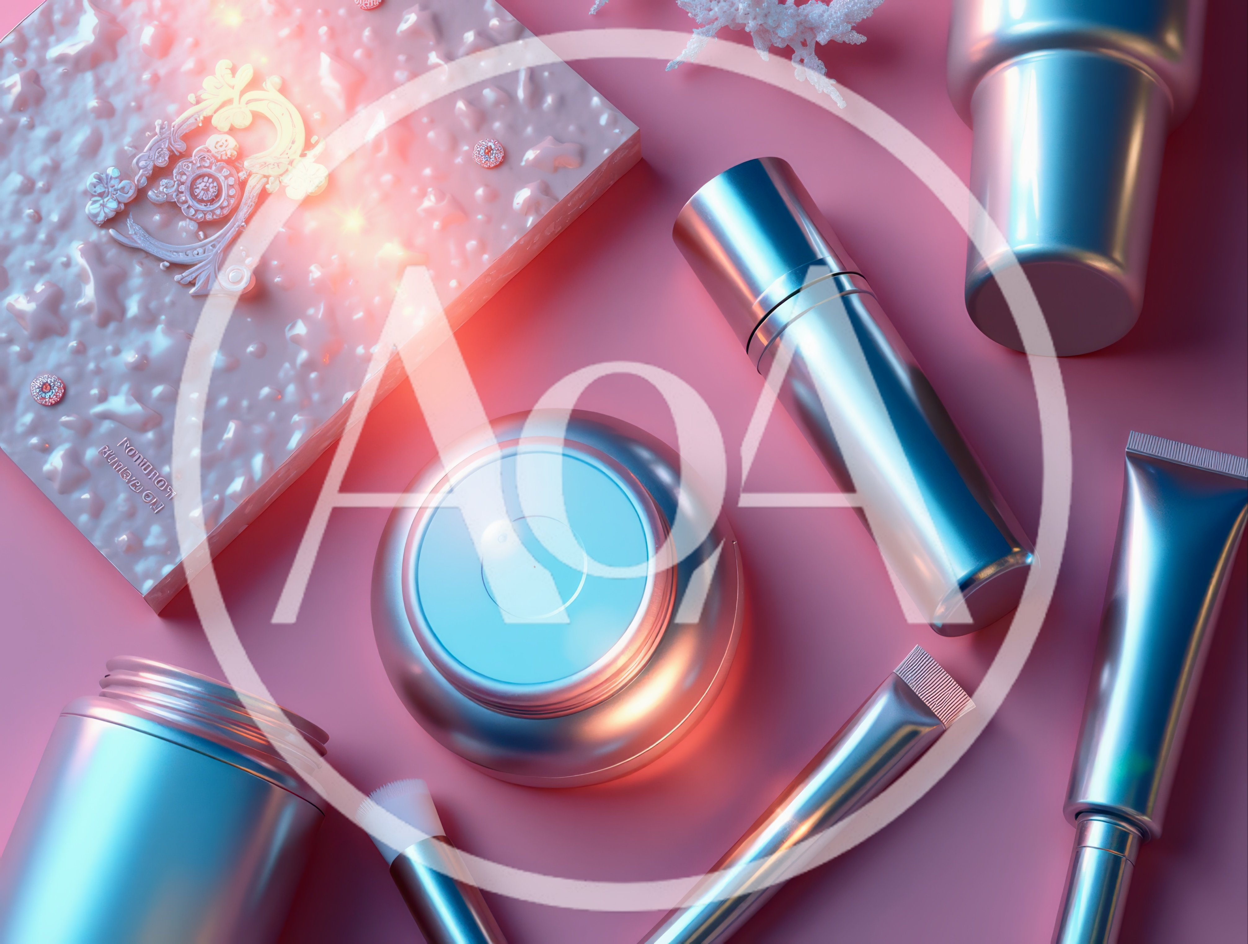 Luxury Skincare Products On Pink Background