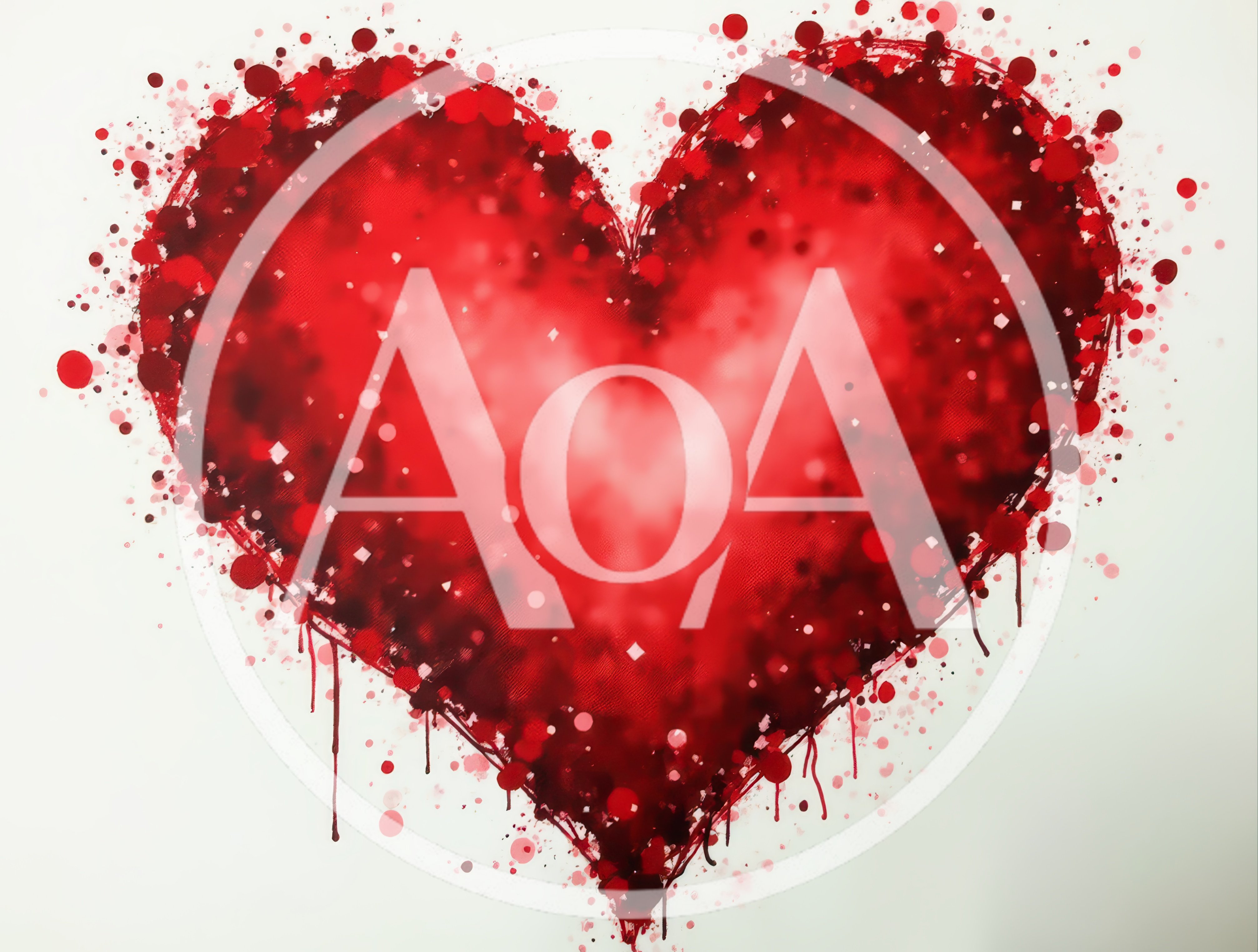 Abstract Red Heart Painting With Splatter And Drip Effects