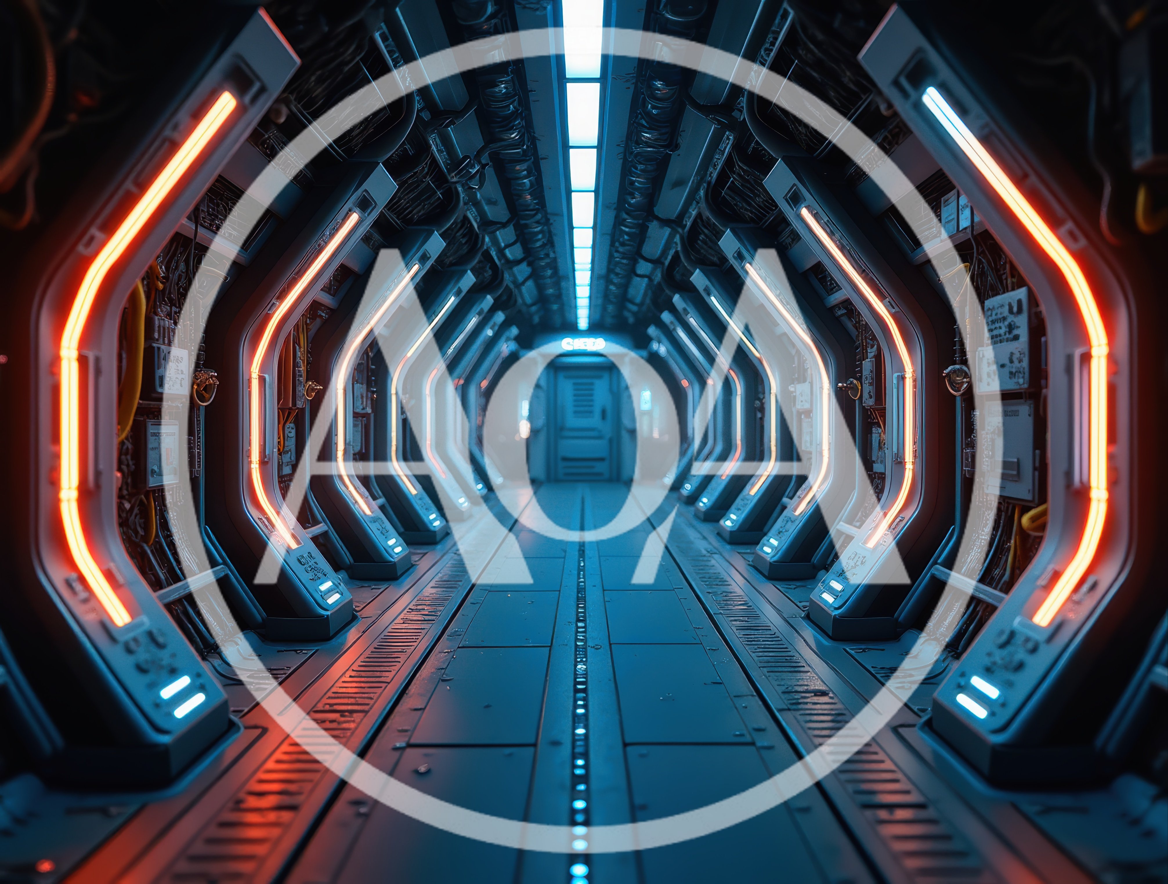Futuristic Sci-Fi Corridor With Glowing Neon Lights