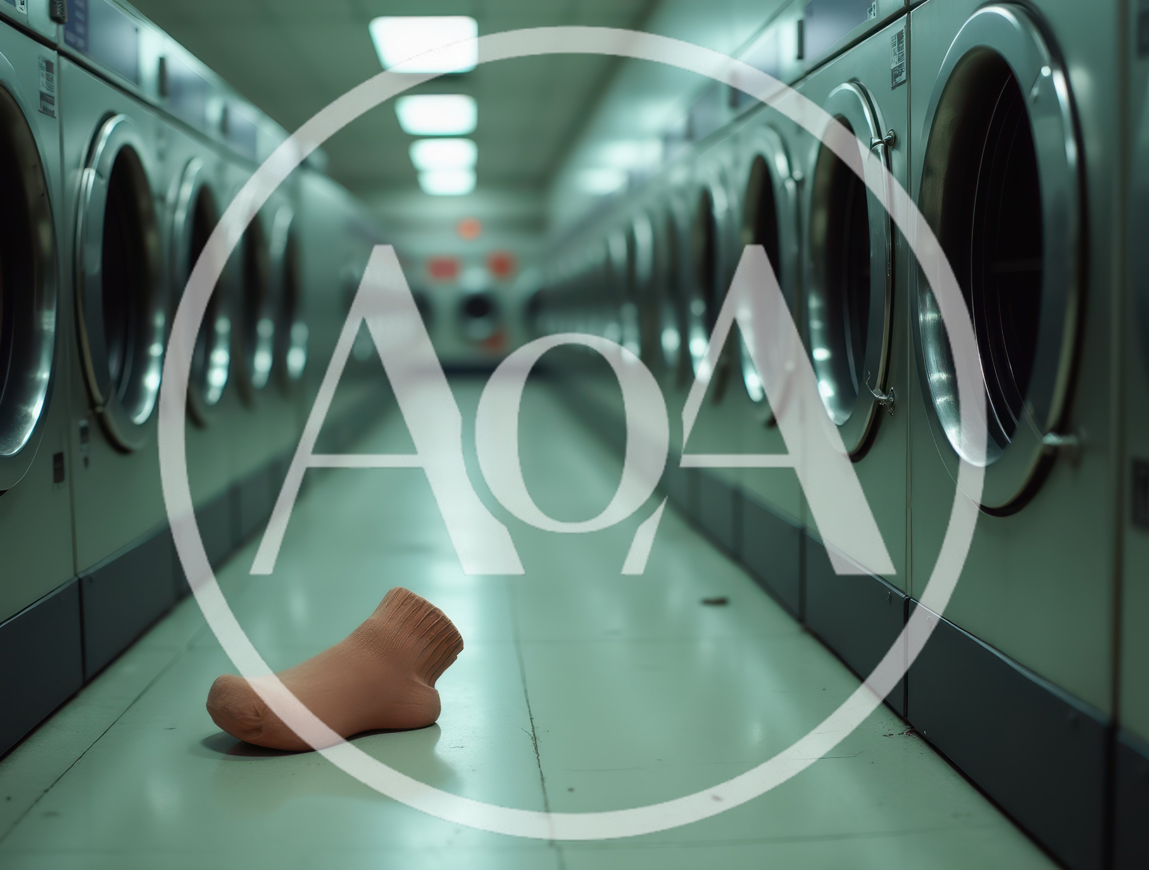 Single Pink Sock On Laundromat Floor