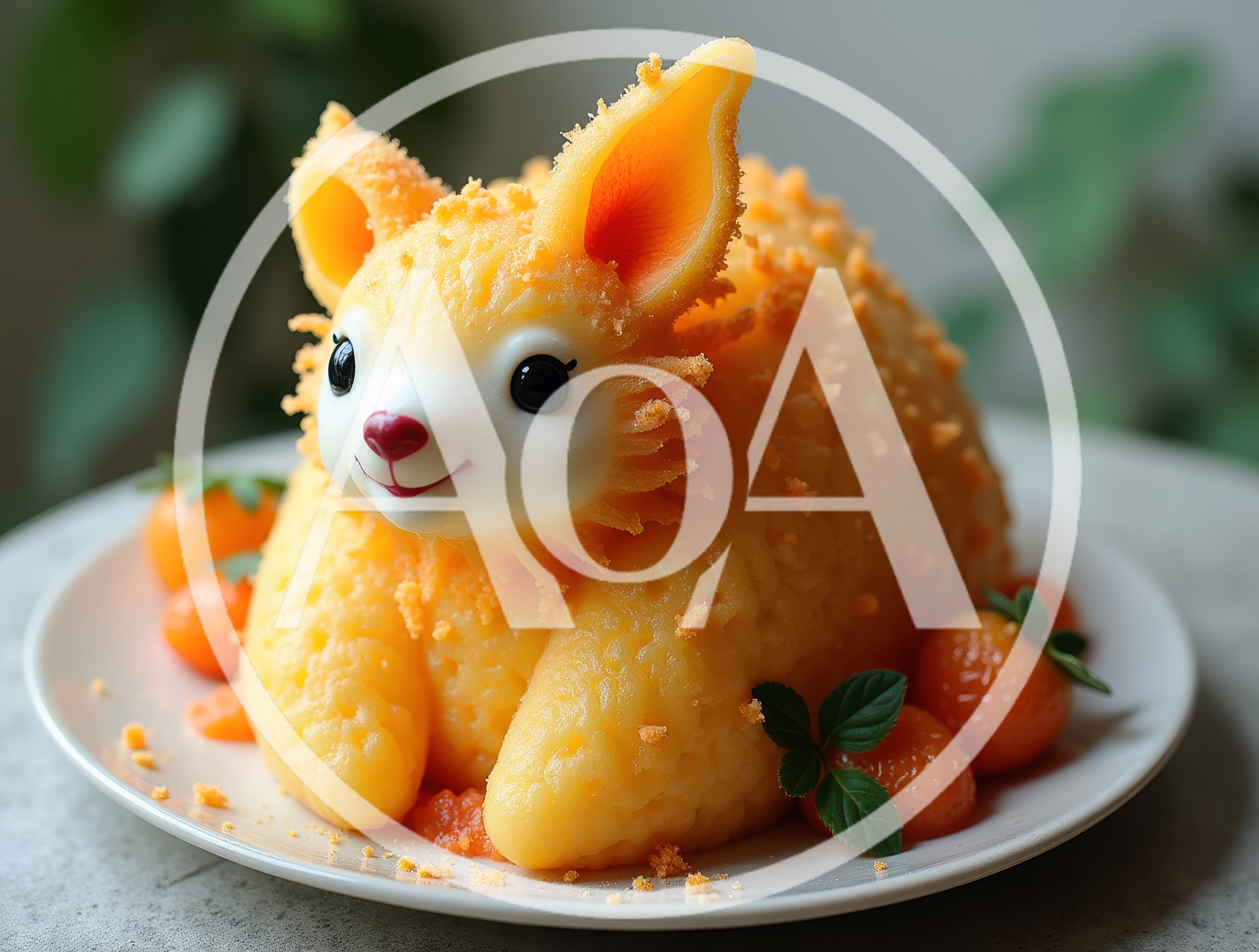 Cute Animal Shaped Food Sculpture On A Plate