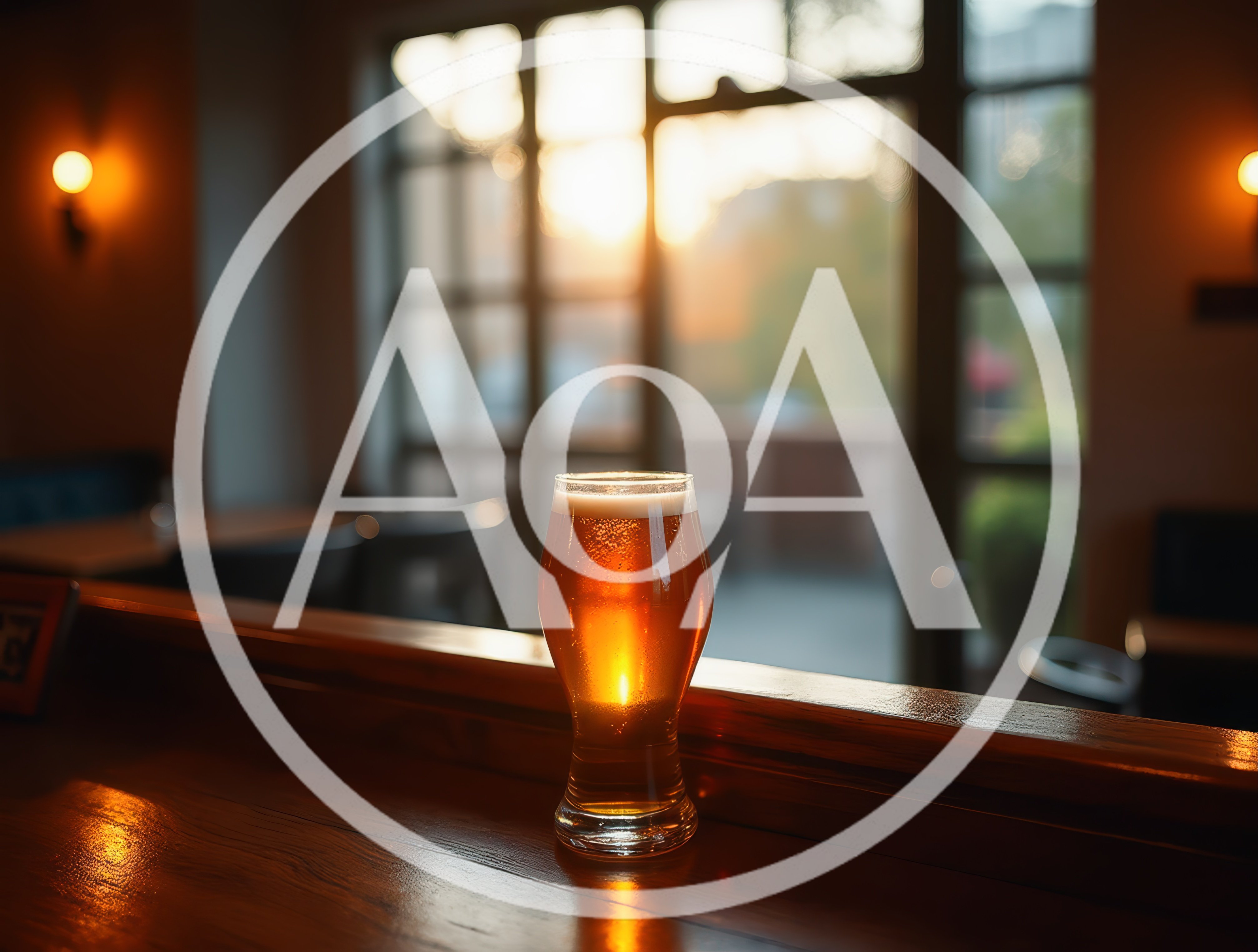 Glass Of Golden Beer On A Bar Counter