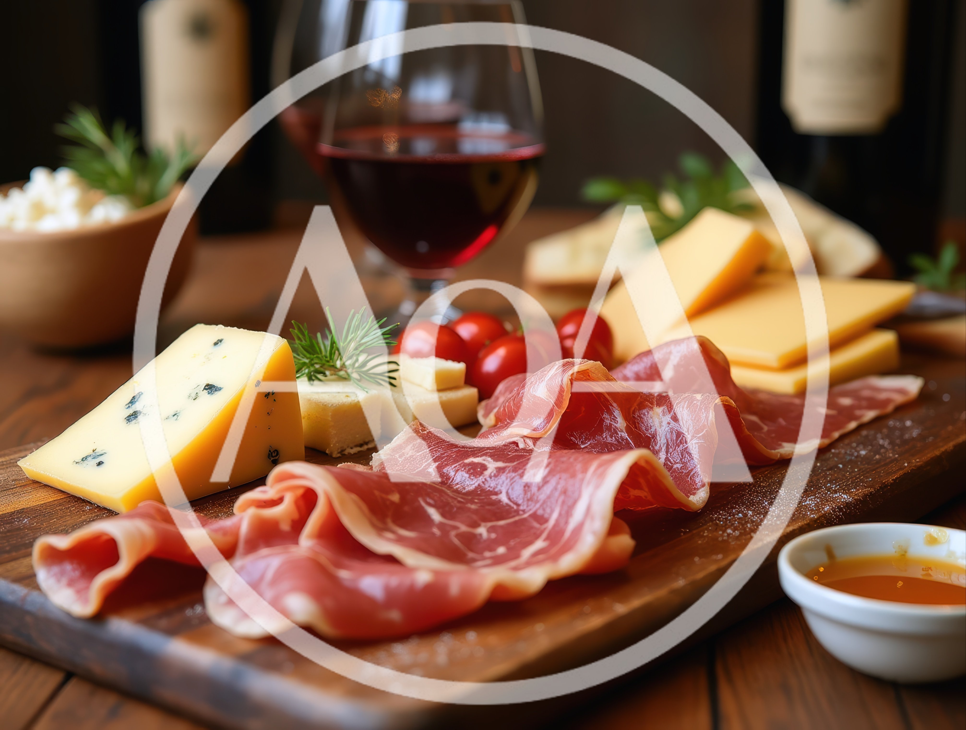 Gourmet Charcuterie Board With Wine And Cheese