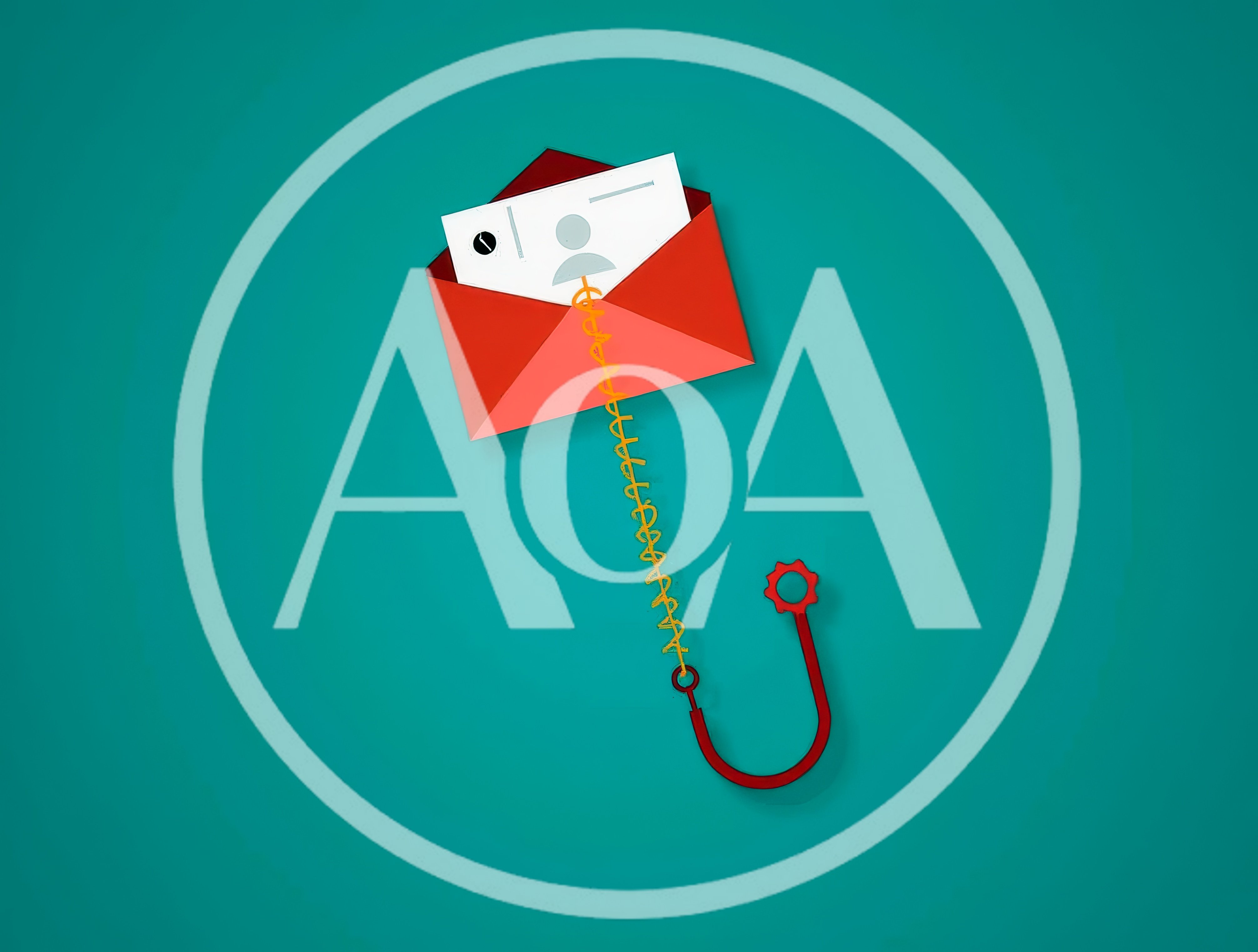 Phishing Email Concept With Hook And Envelope
